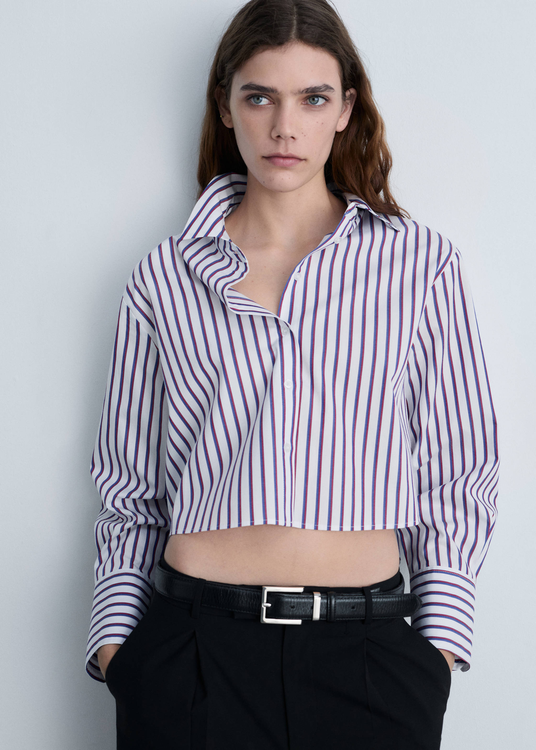 Striped cropped shirt - Medium plane