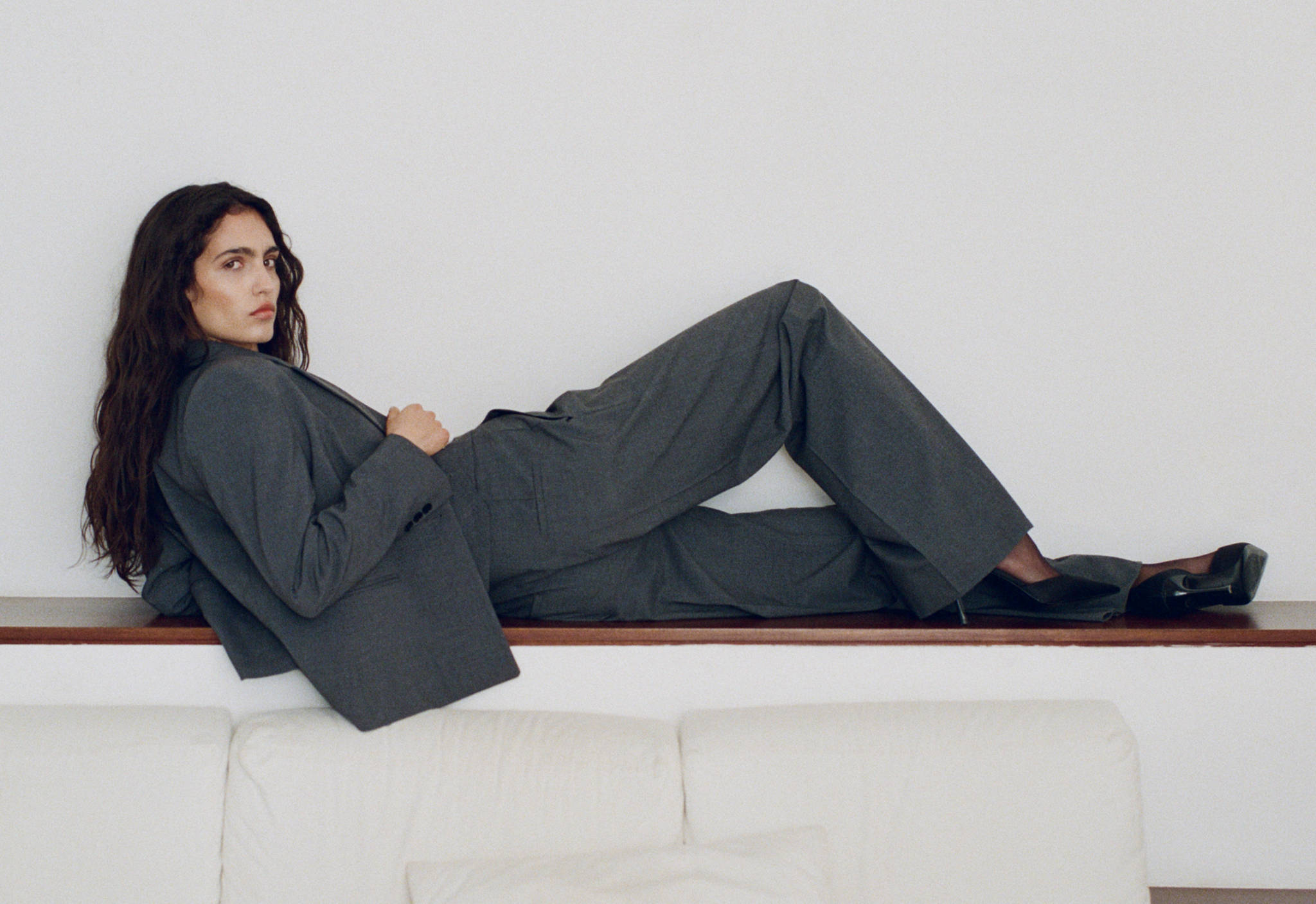 Straight-fit suit trousers - Panoramic plane
