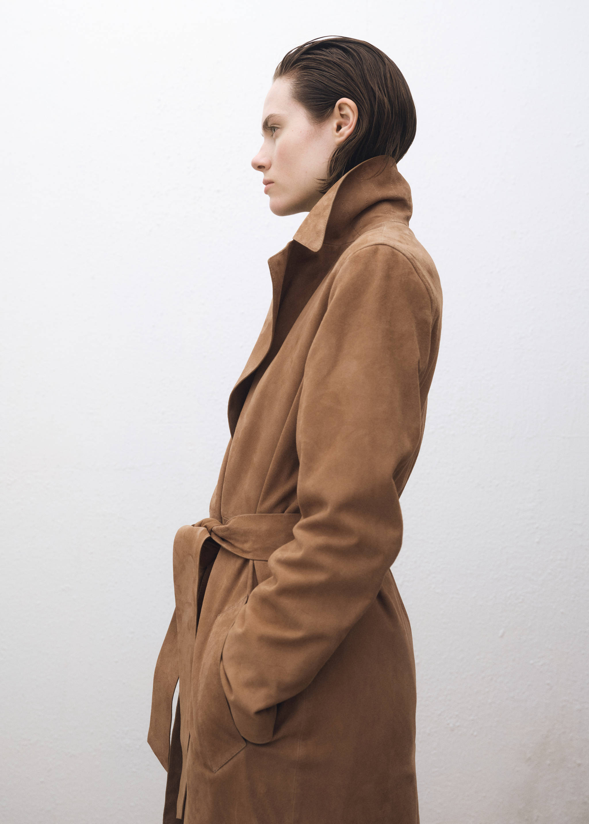 Belted suede trench coat - Details of the article 4
