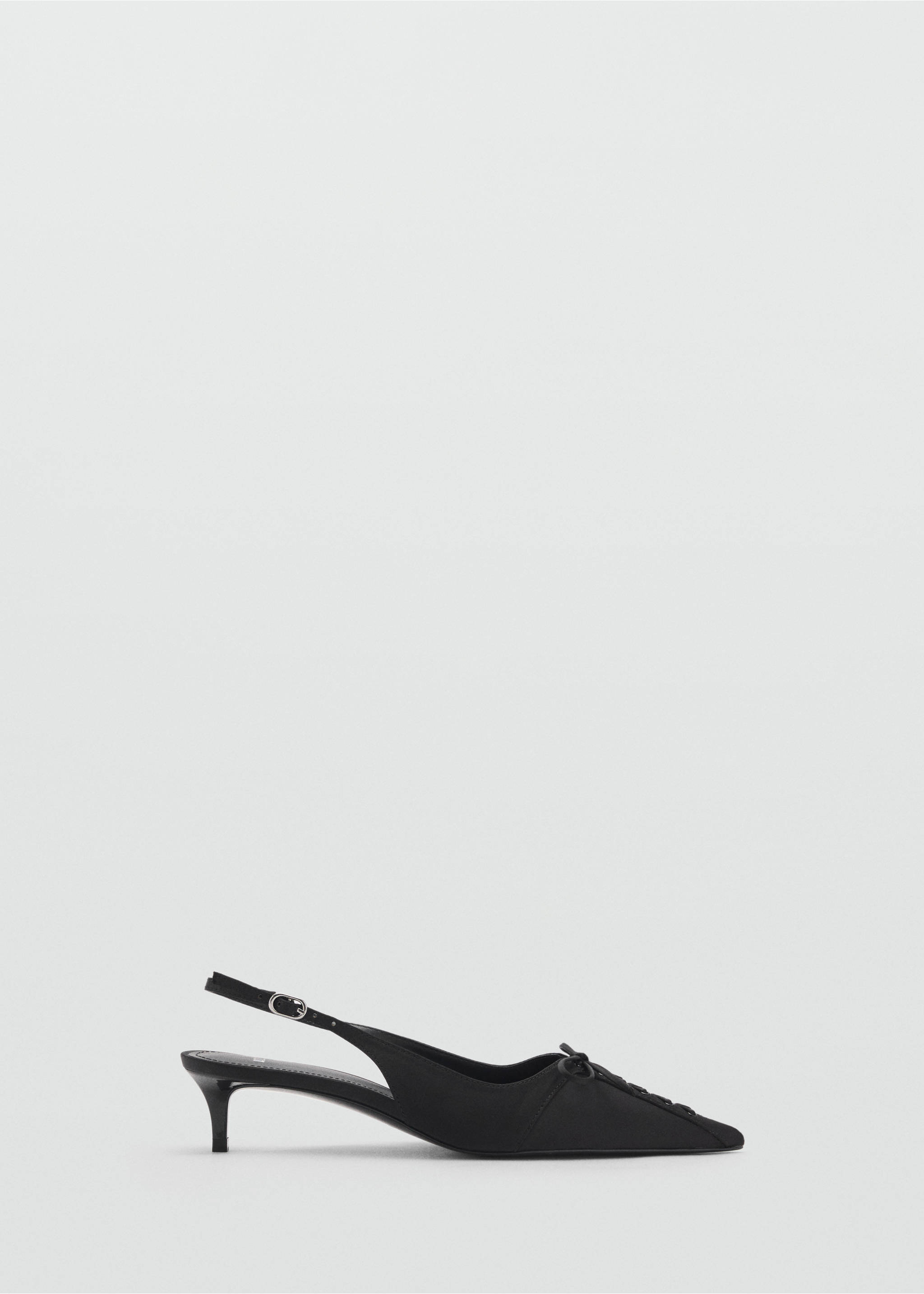 High-heeled shoes with pointed toe and bow - Article without model, Black. Ref: 87044805-00.