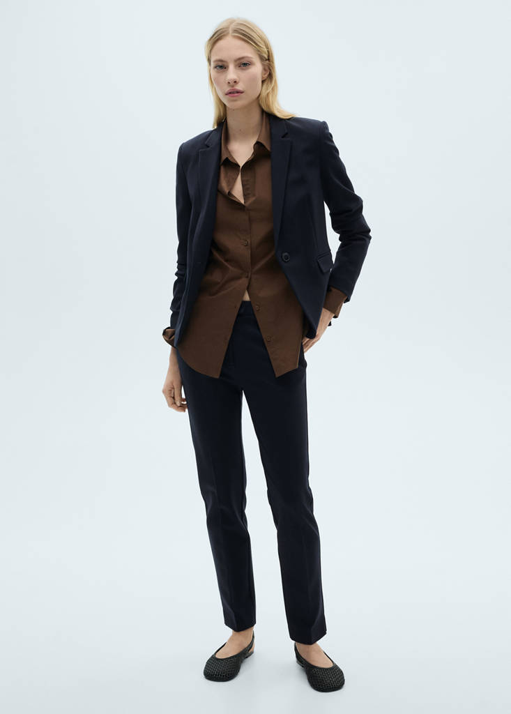 MANGO - Blazer costume poches bleu marine foncé - 34