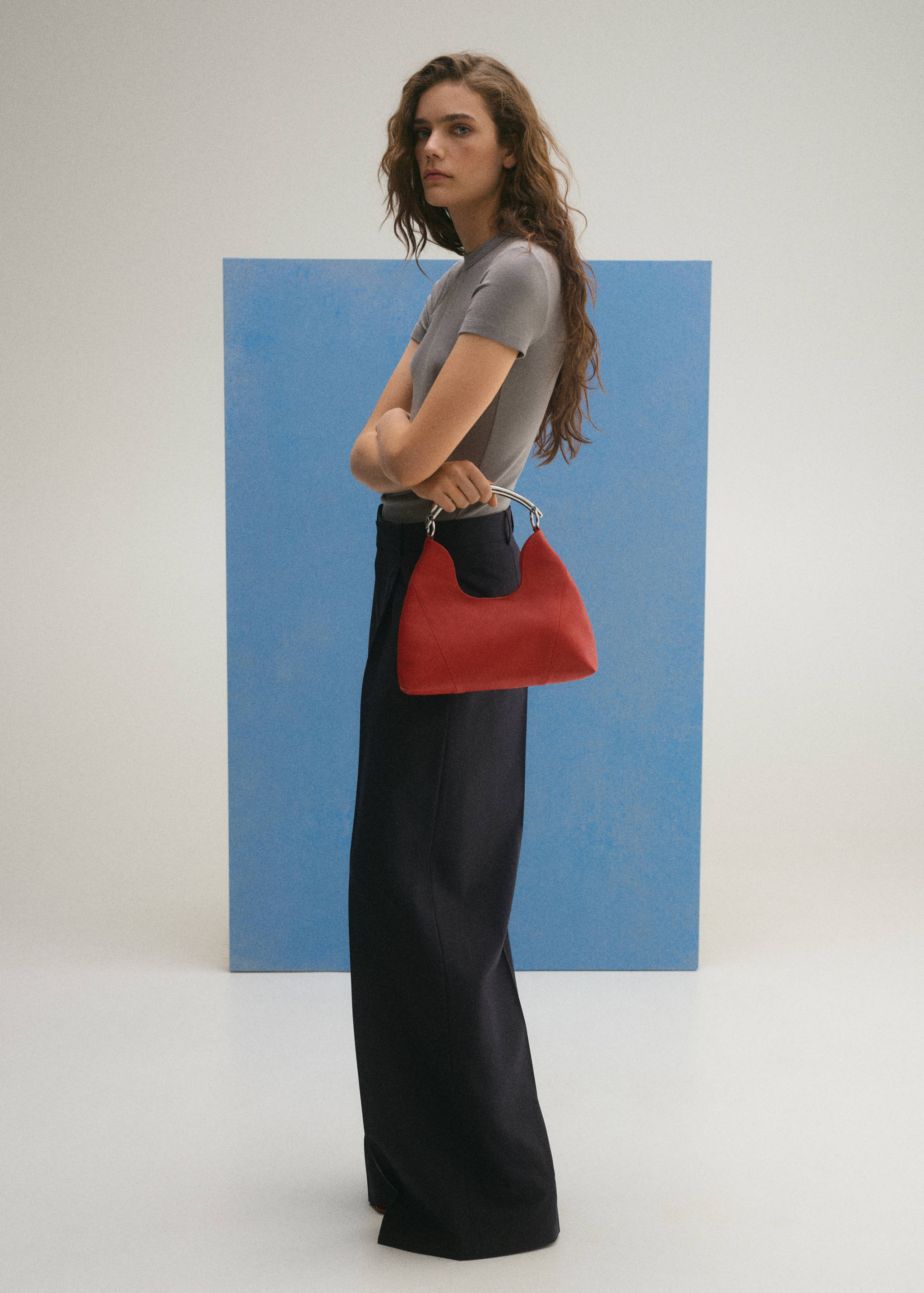 Wide leg wool-blend pleated pants - General plane