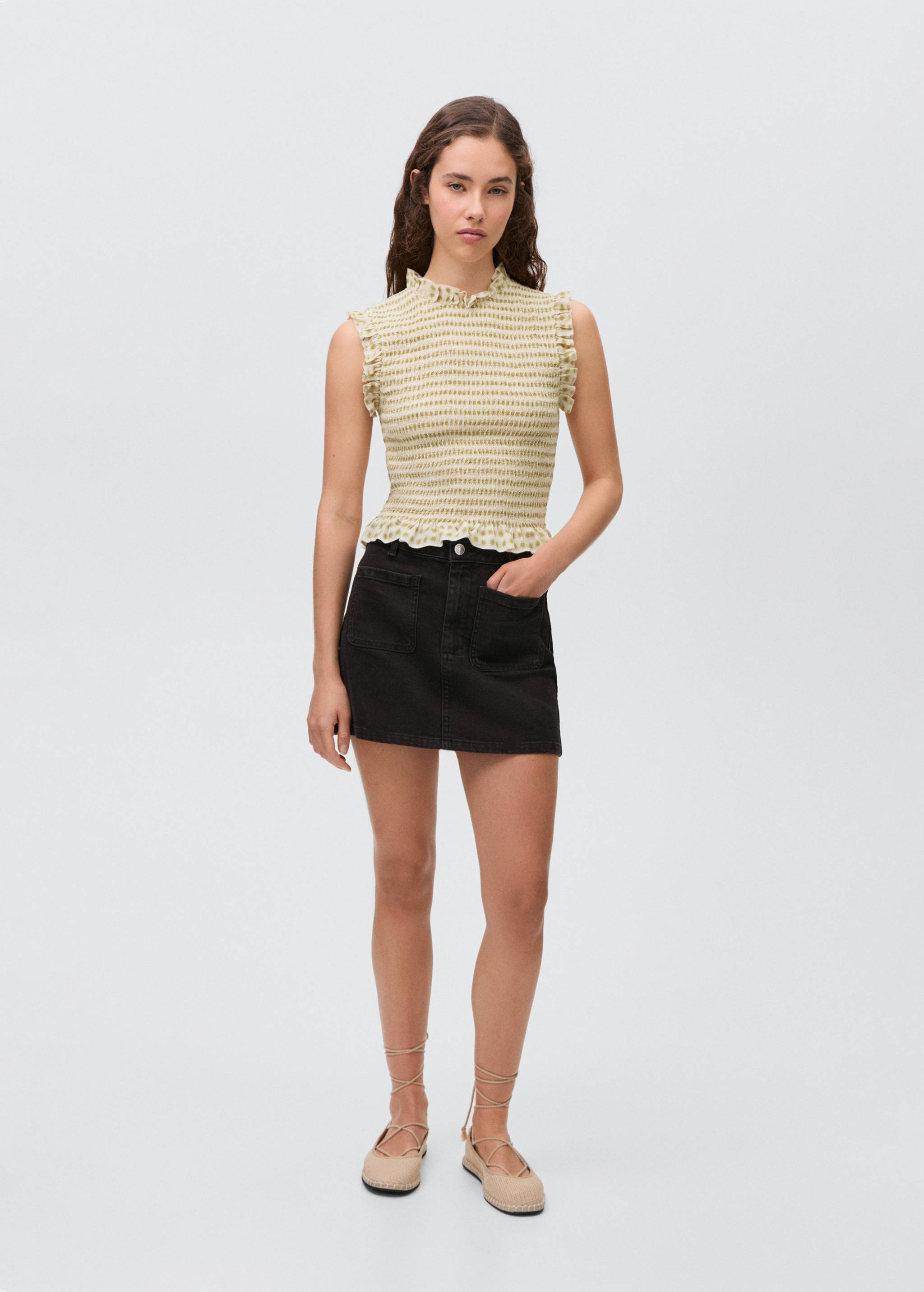 Ruffle printed top - General plane