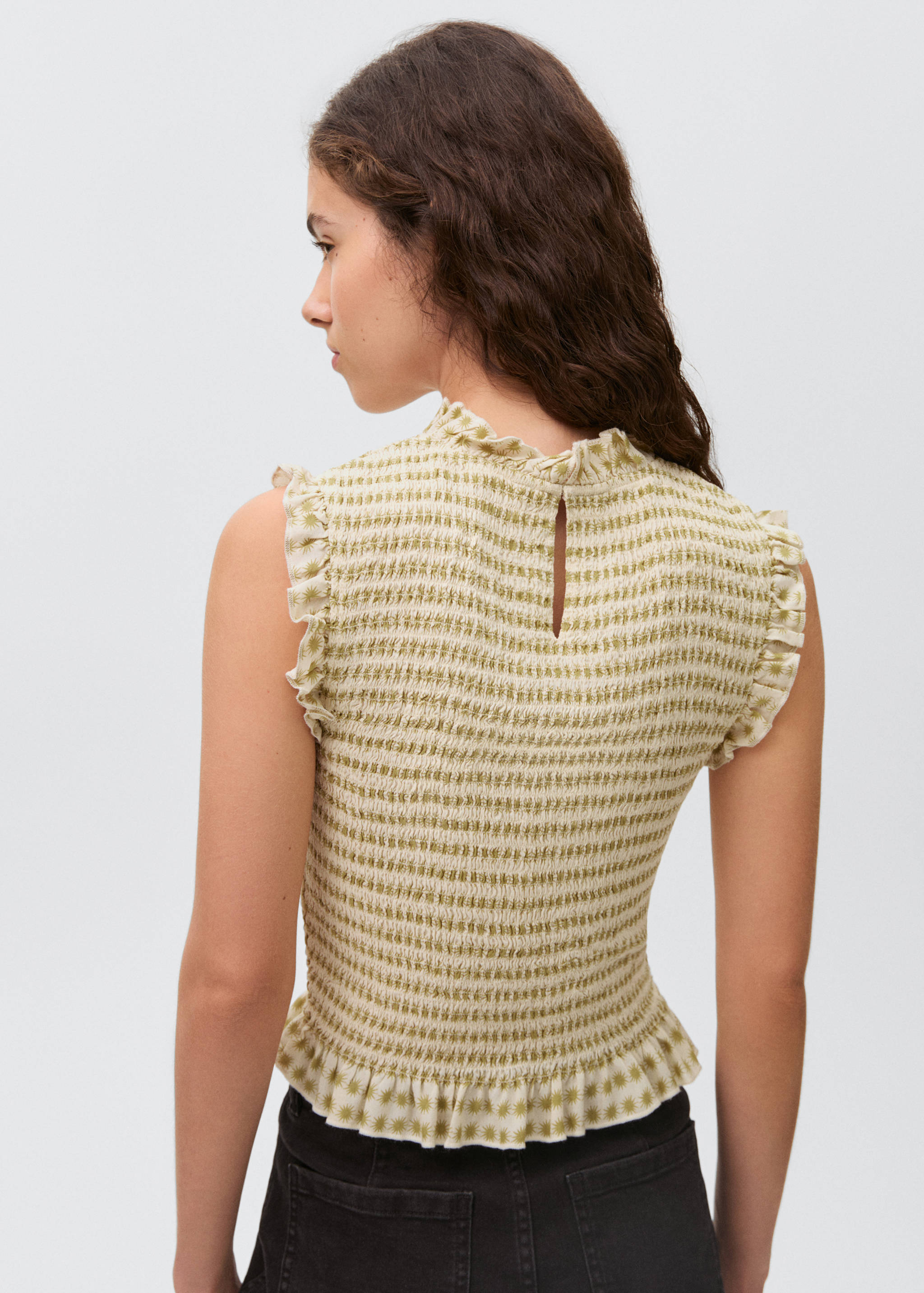 Ruffle printed top - Reverse of the article