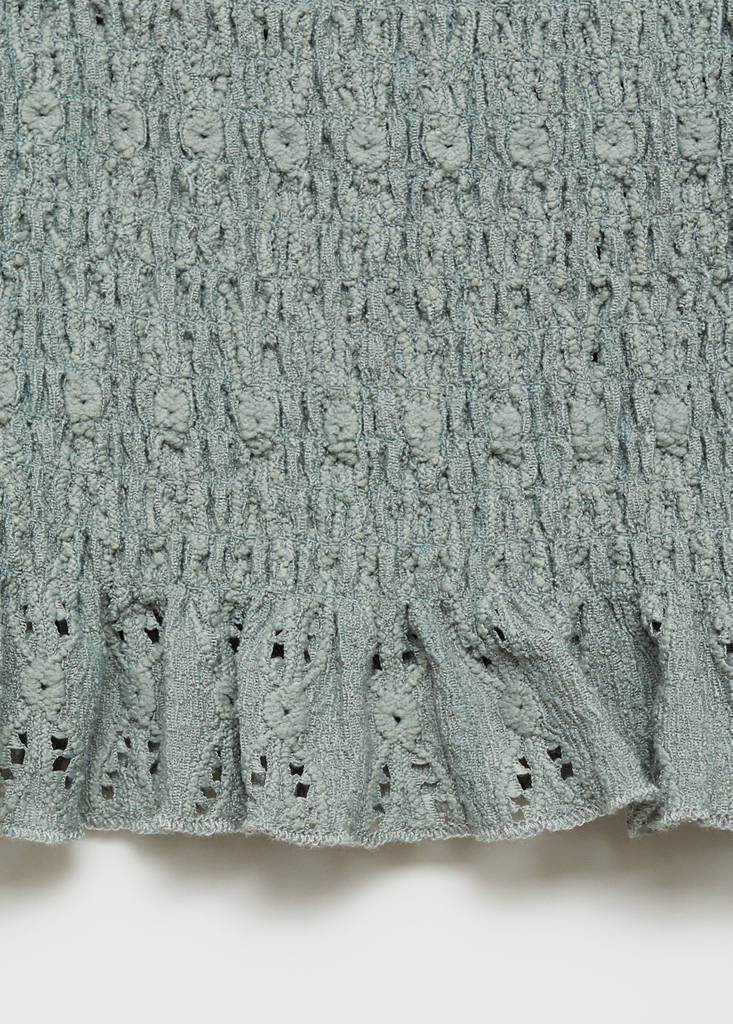 Ruched strapless top — Pastel Green