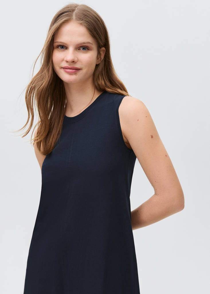 Sleeveless knitted dress — Dark Navy