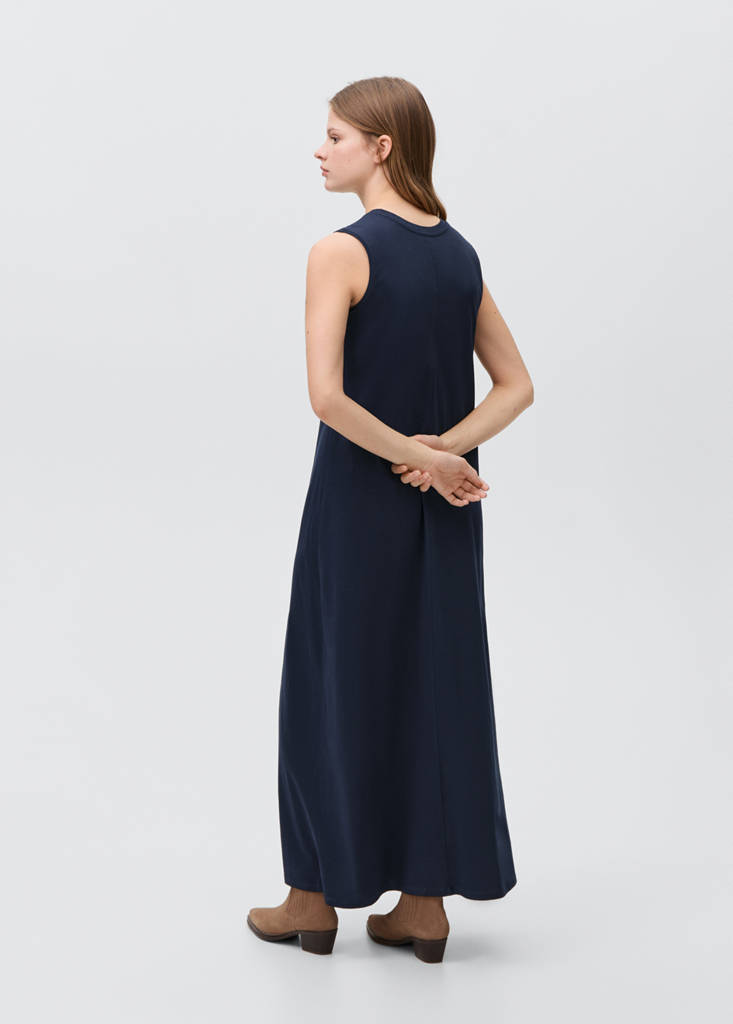Sleeveless knitted dress — Dark Navy
