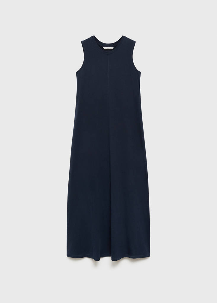 Sleeveless knitted dress — Dark Navy