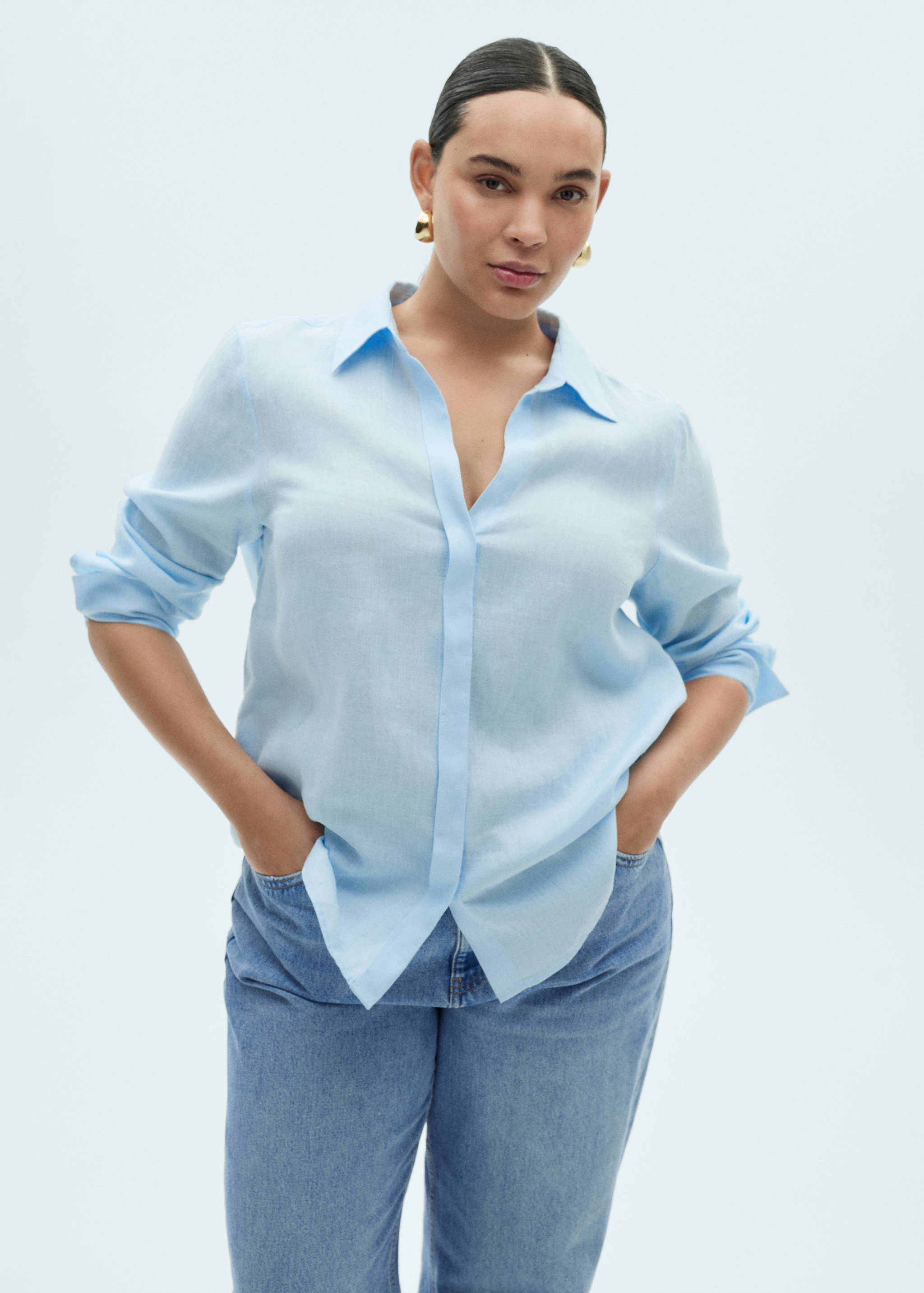 Linen 100% shirt - Details of the article 5