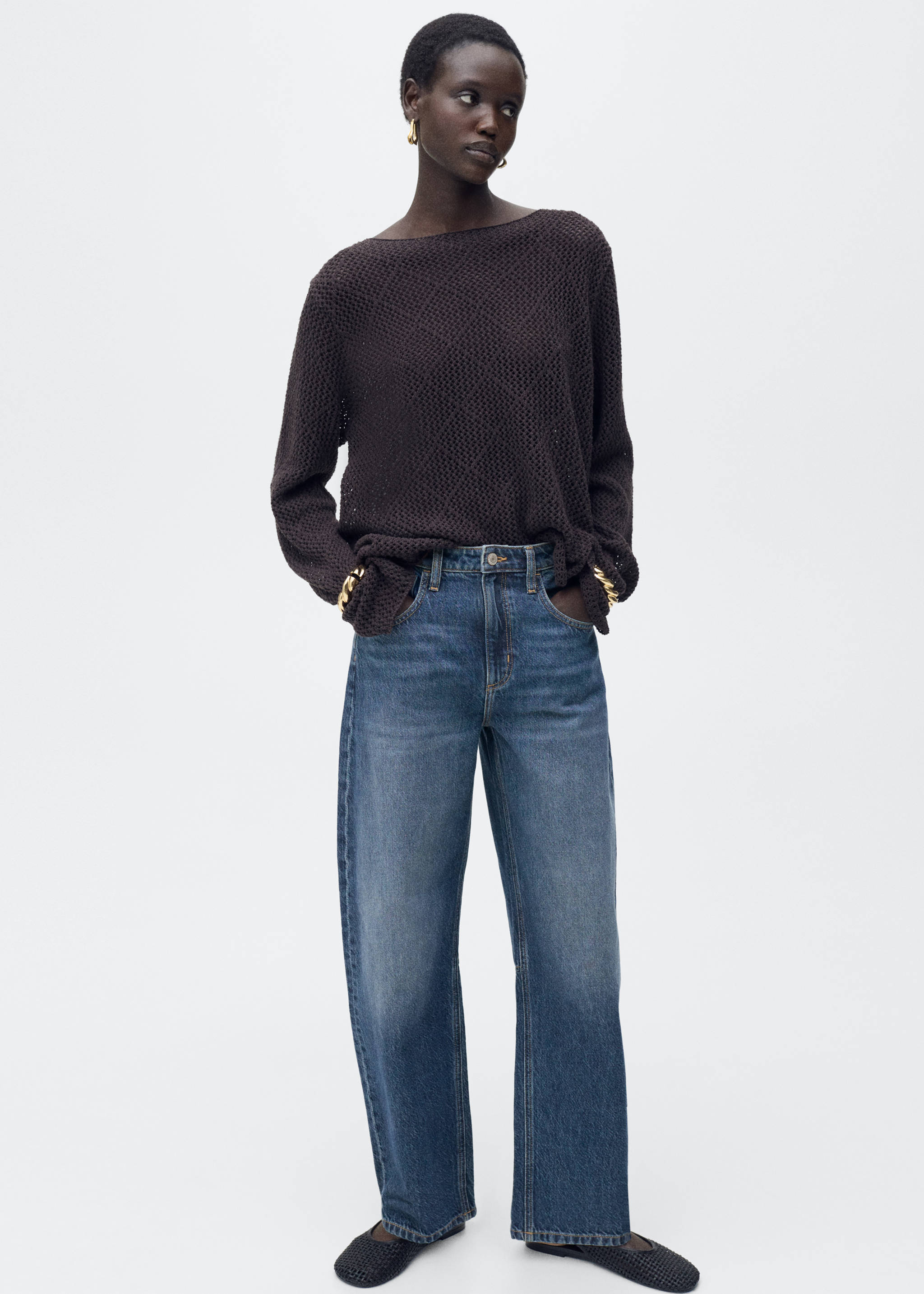 High-rise balloon jeans - General plane