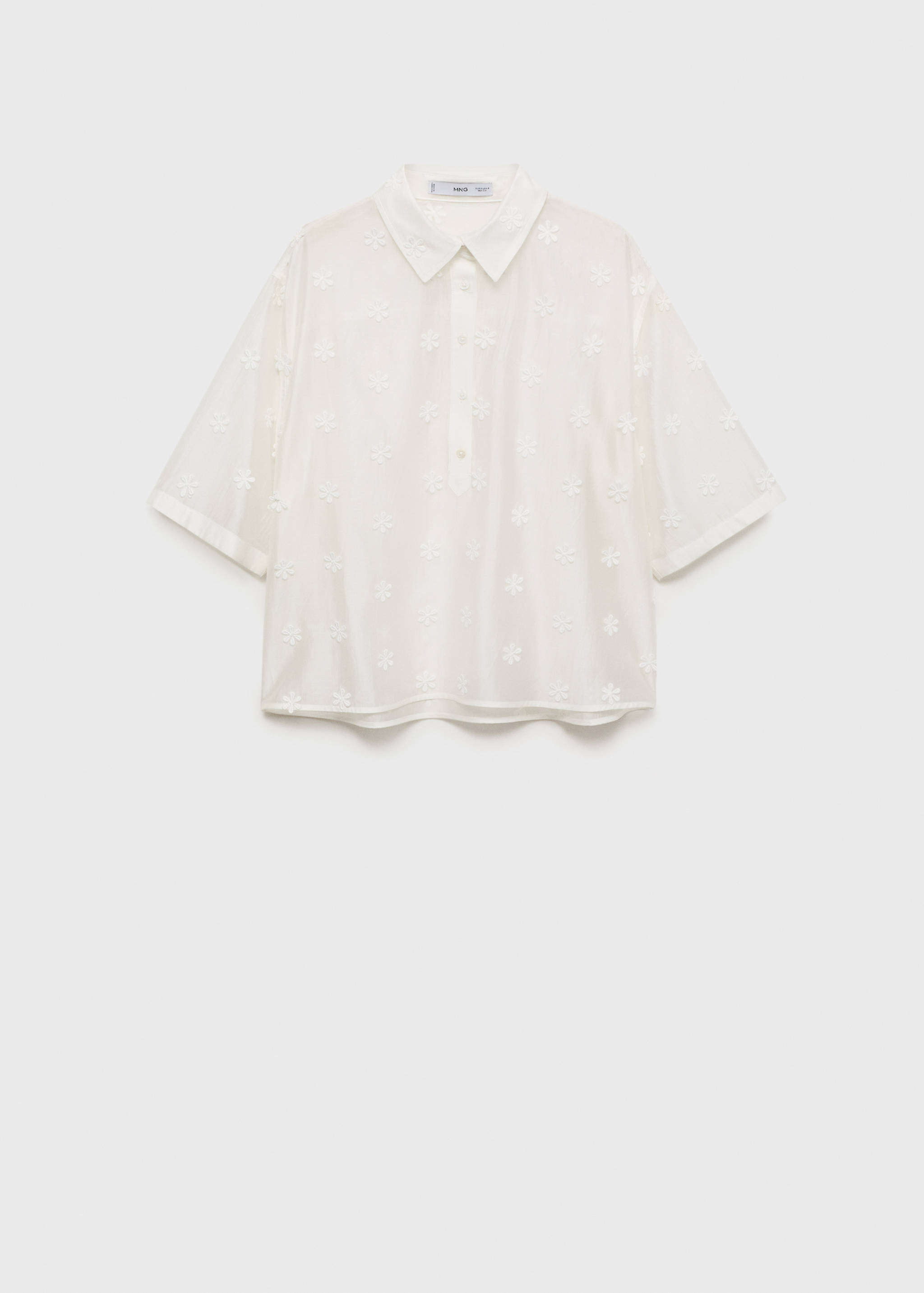 Semi-transparent lyocell shirt with flowers - Article without model
