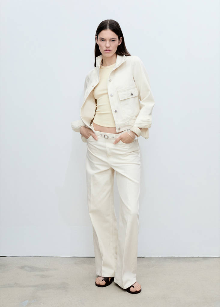 Wide leg jeans with belt — Off White