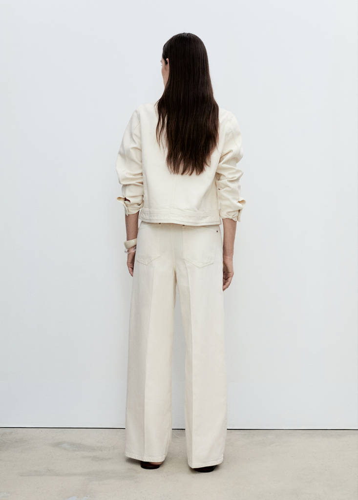 Wide leg jeans with belt — Off White