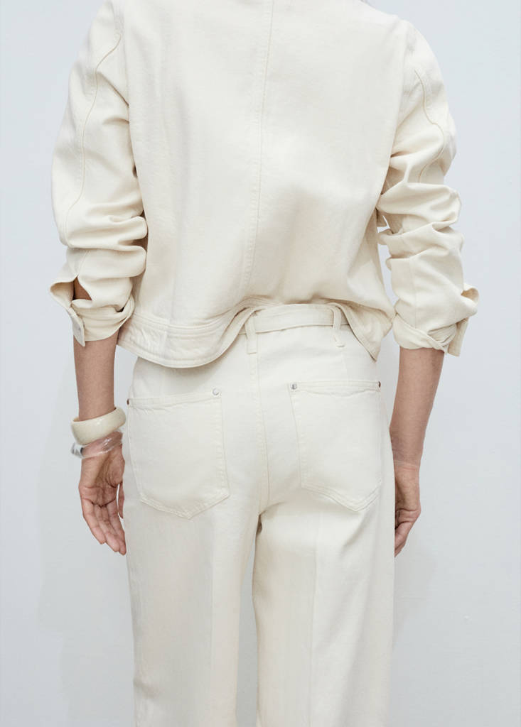 Wide leg jeans with belt — Off White
