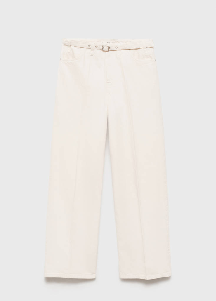 Wide leg jeans with belt — Off White
