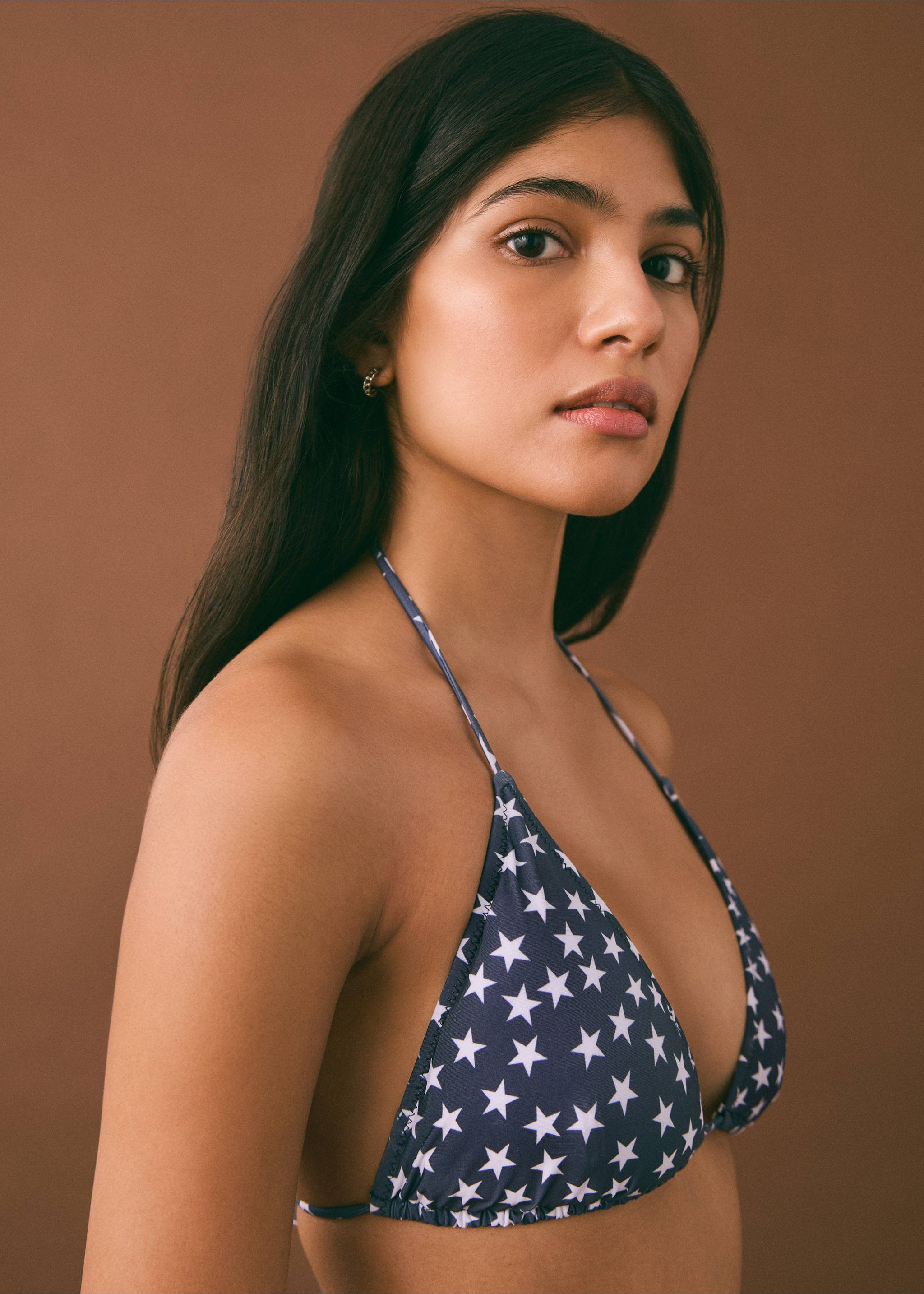 Stars print bikini - Details of the article 1, Charcoal. Ref: 87045745-00.