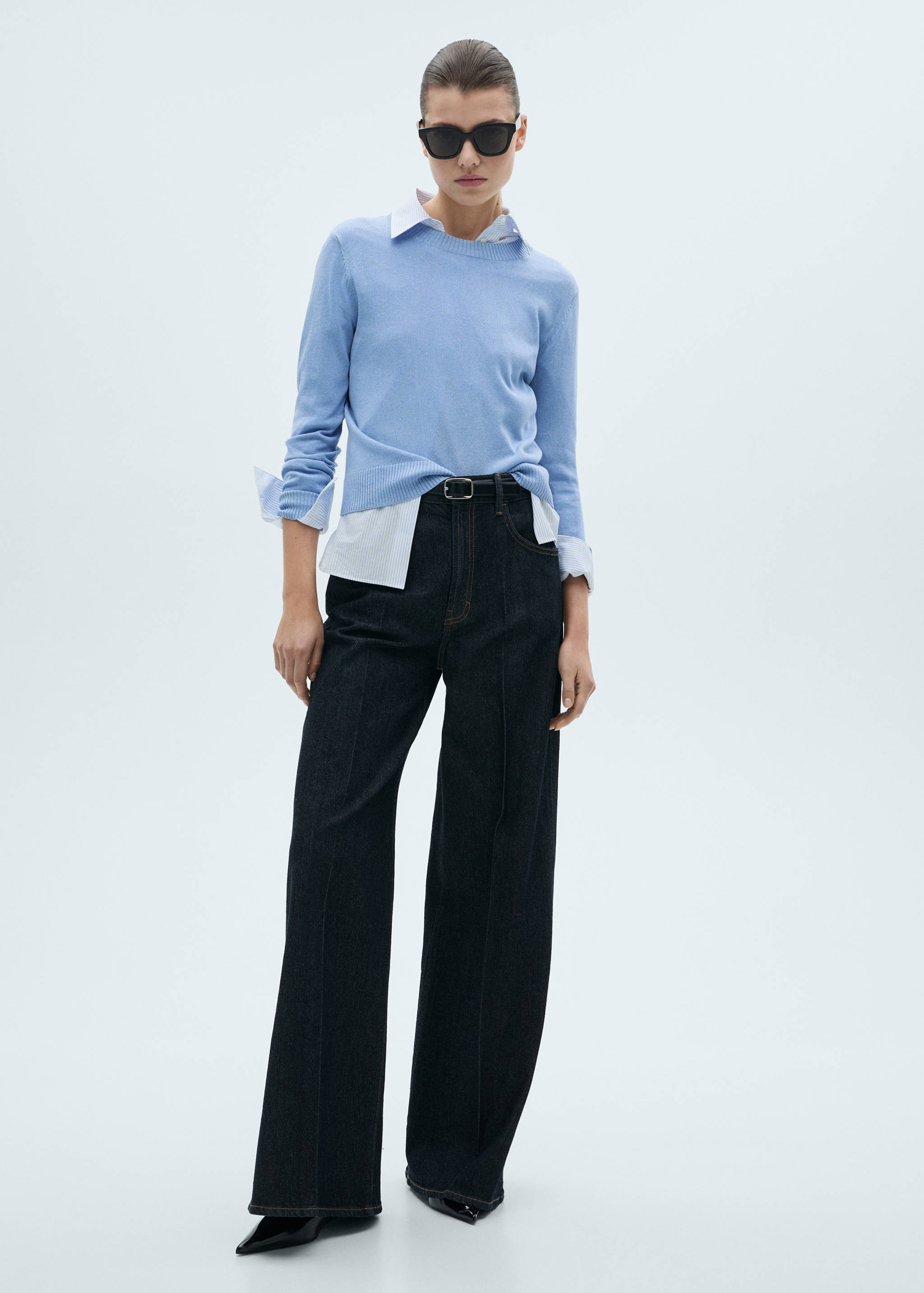 Pull maille lin mélangé - Plan général