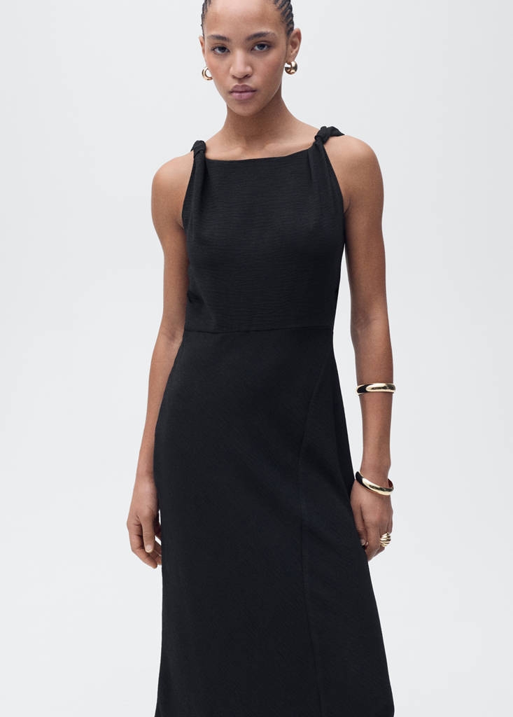 Long asymmetric dress — Black