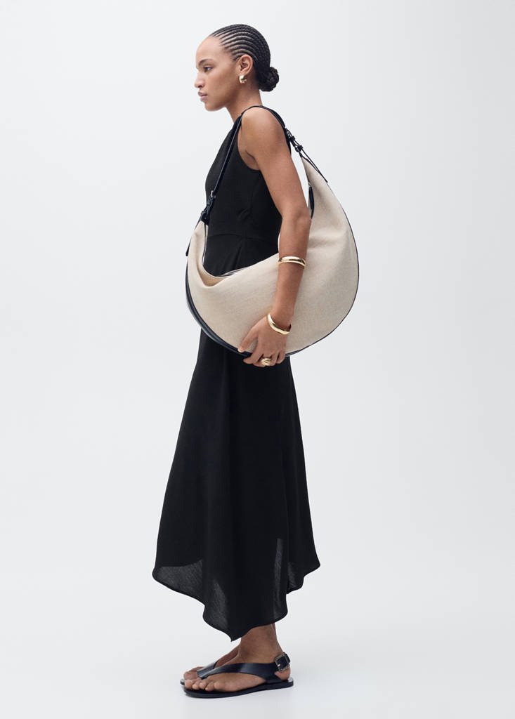 Long asymmetric dress — Black