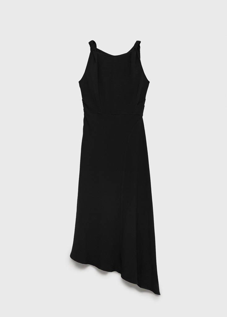 Long asymmetric dress — Black