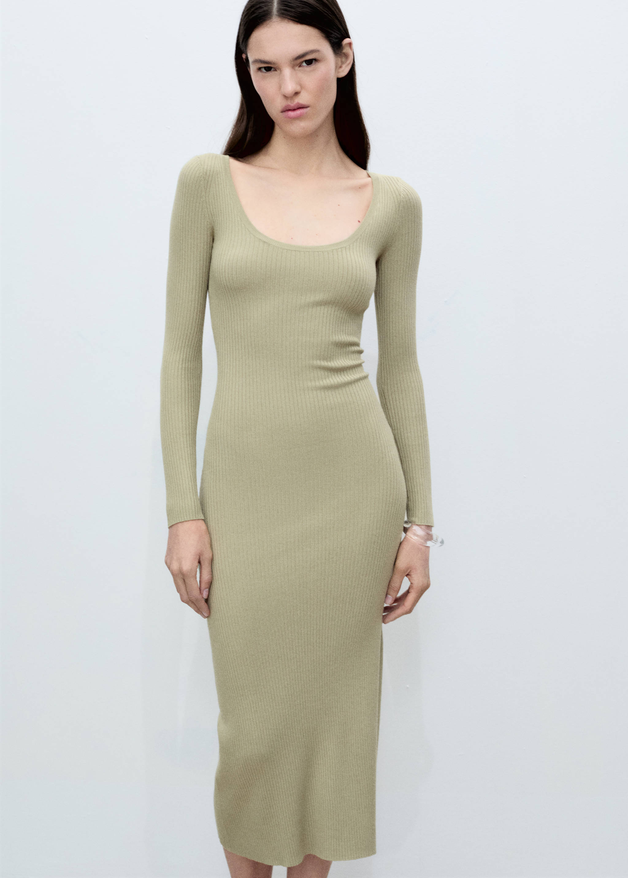 Rib-knit midi-dress - Medium plane