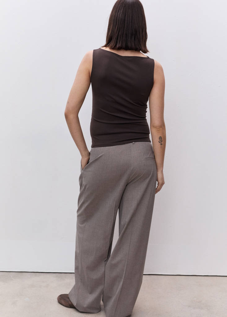 Ruched maternity top — Chocolate