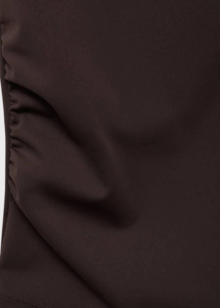 Ruched maternity top — Chocolate