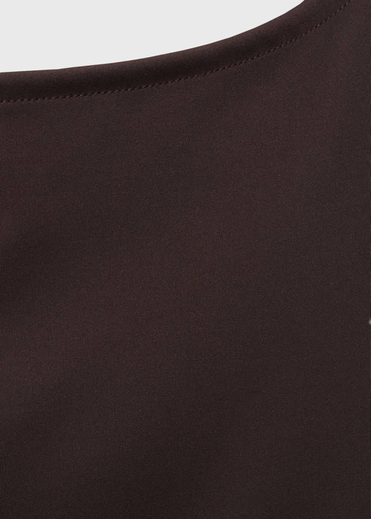 Ruched maternity top — Chocolate