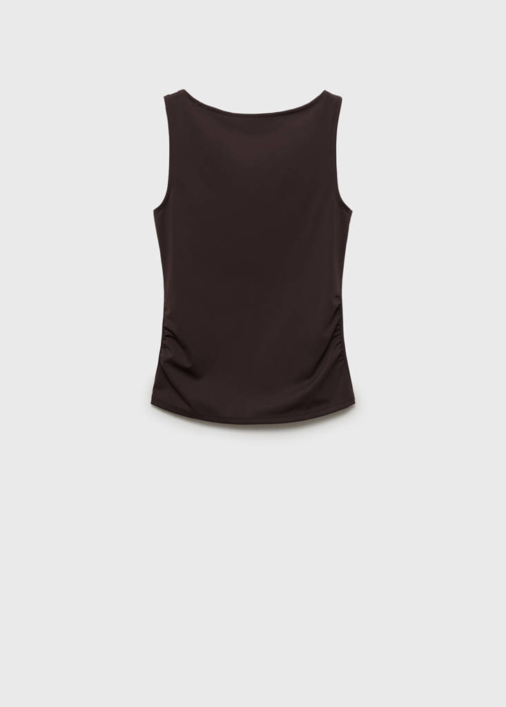 Ruched maternity top — Chocolate