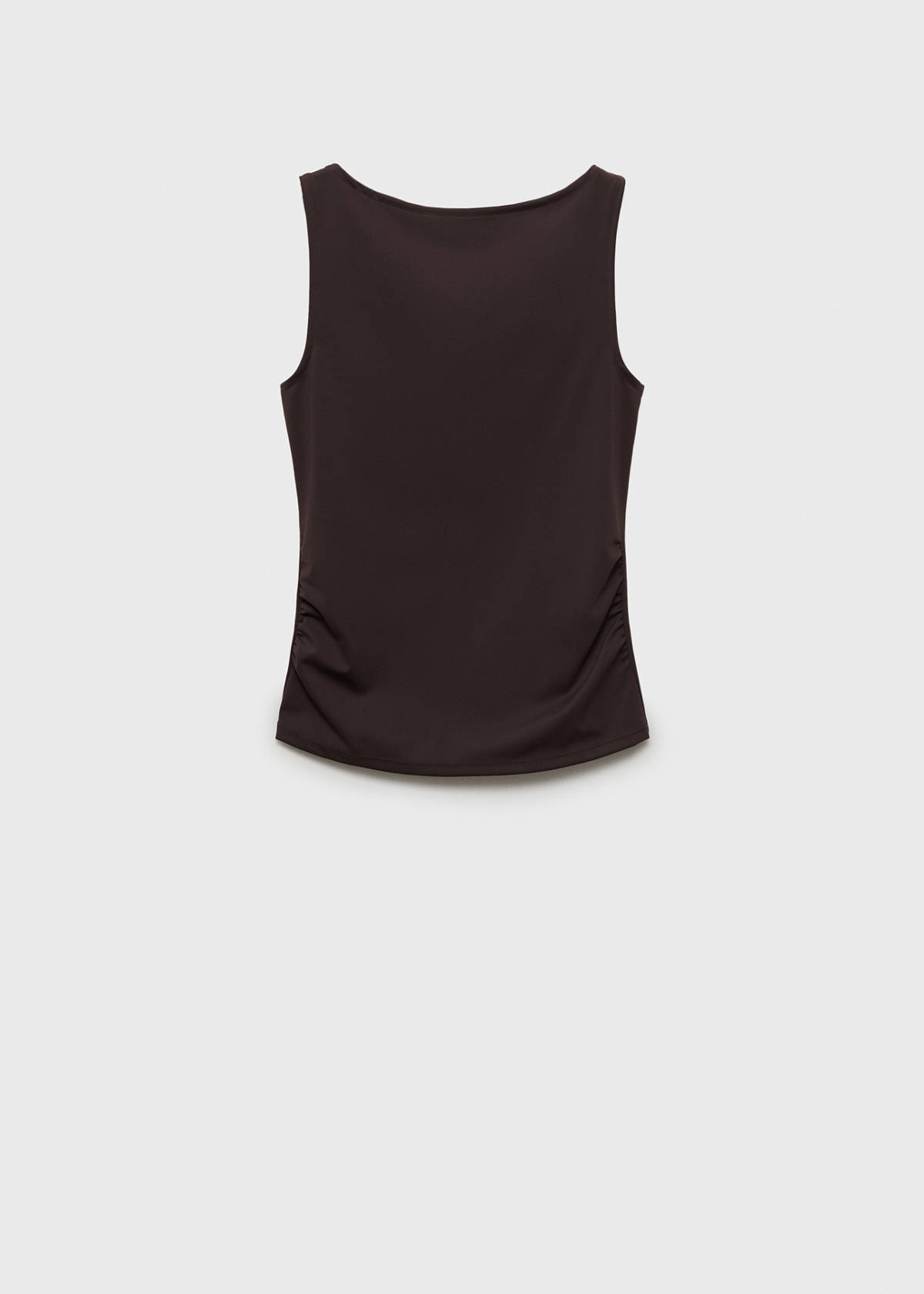 Ruched maternity top — Chocolate
