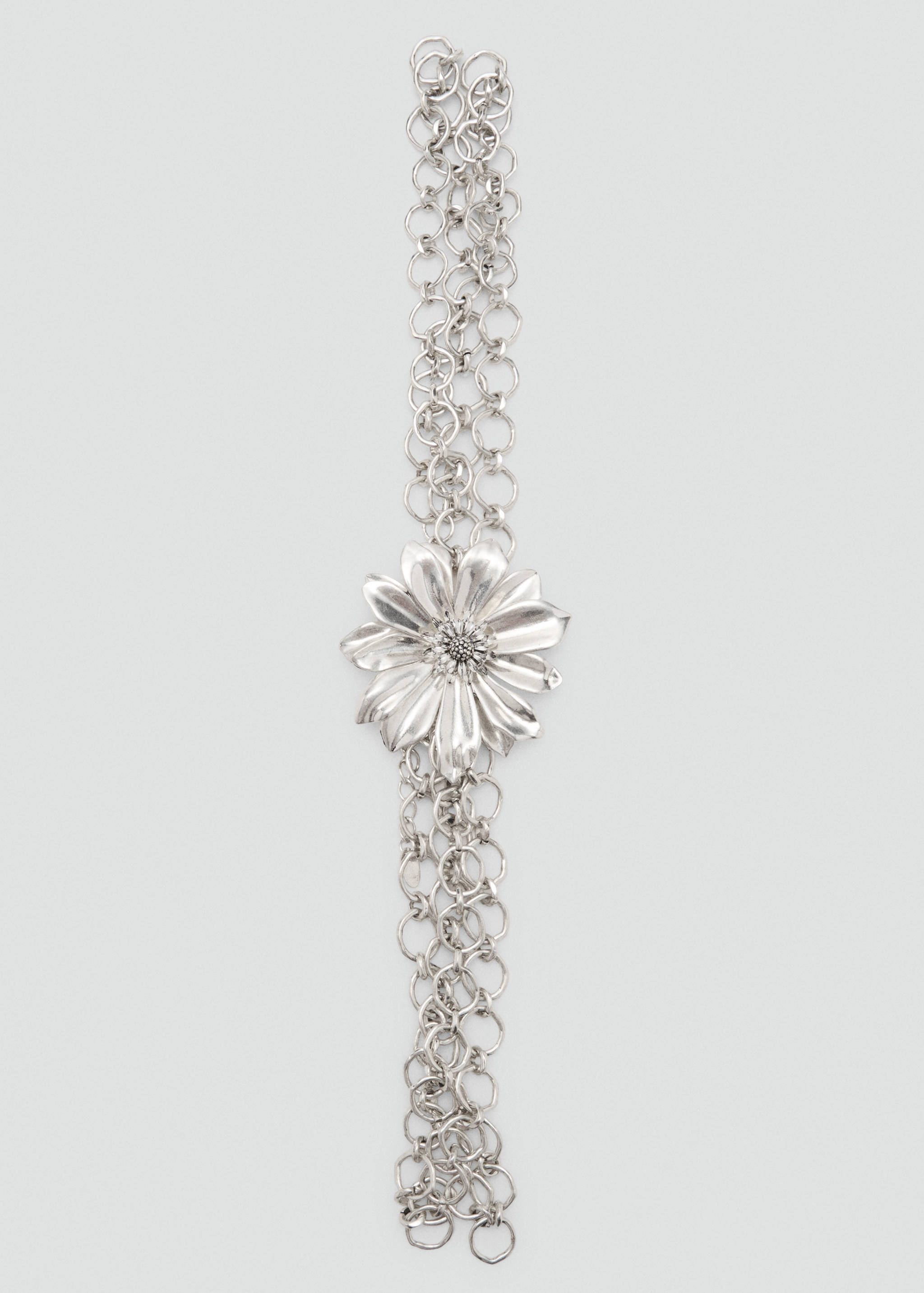 Metal chain flower belt - Medium plane