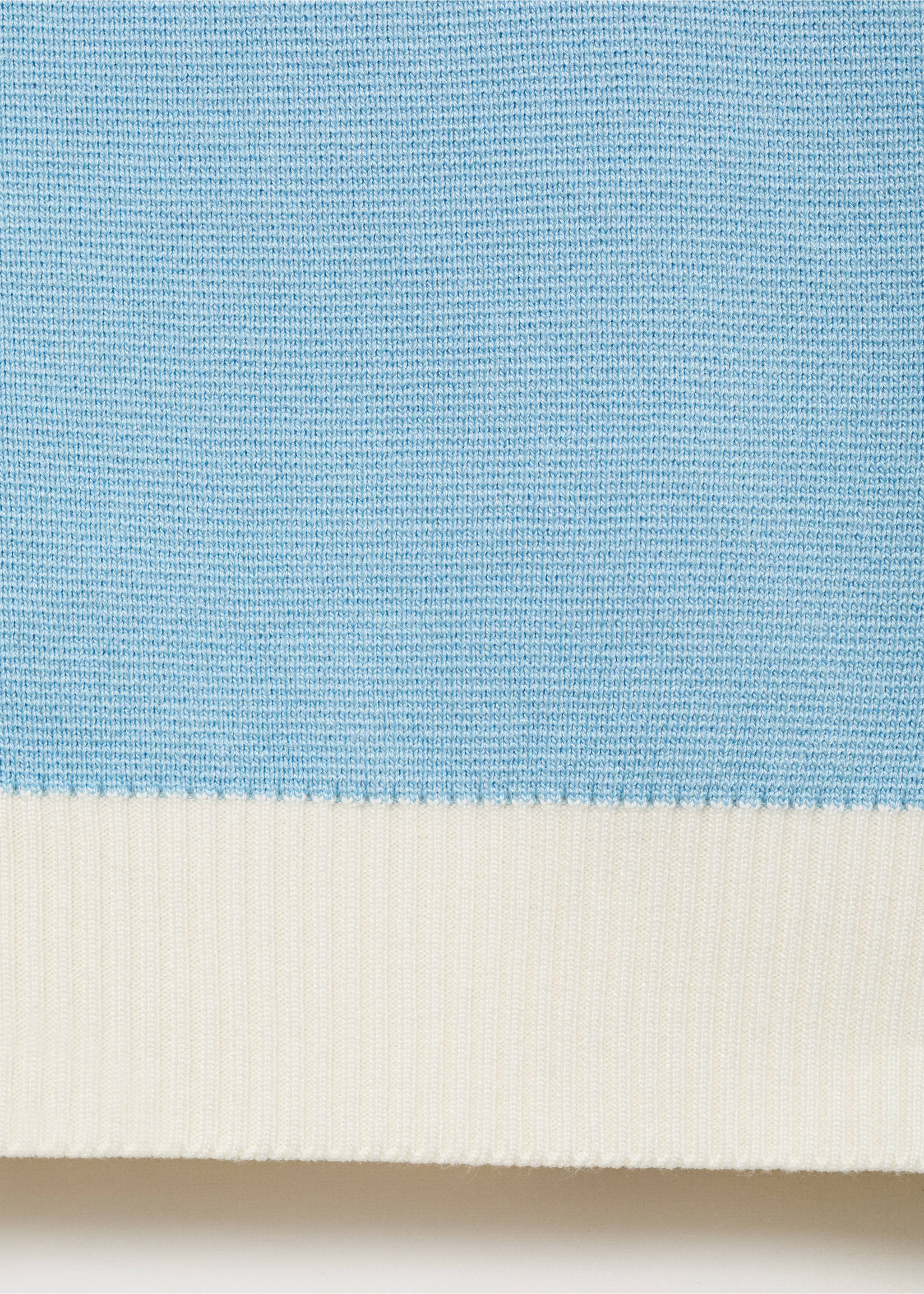Knitted waistcoat with contrast piping - Details of the article 0, Turquoise. Ref: 87045763-00.