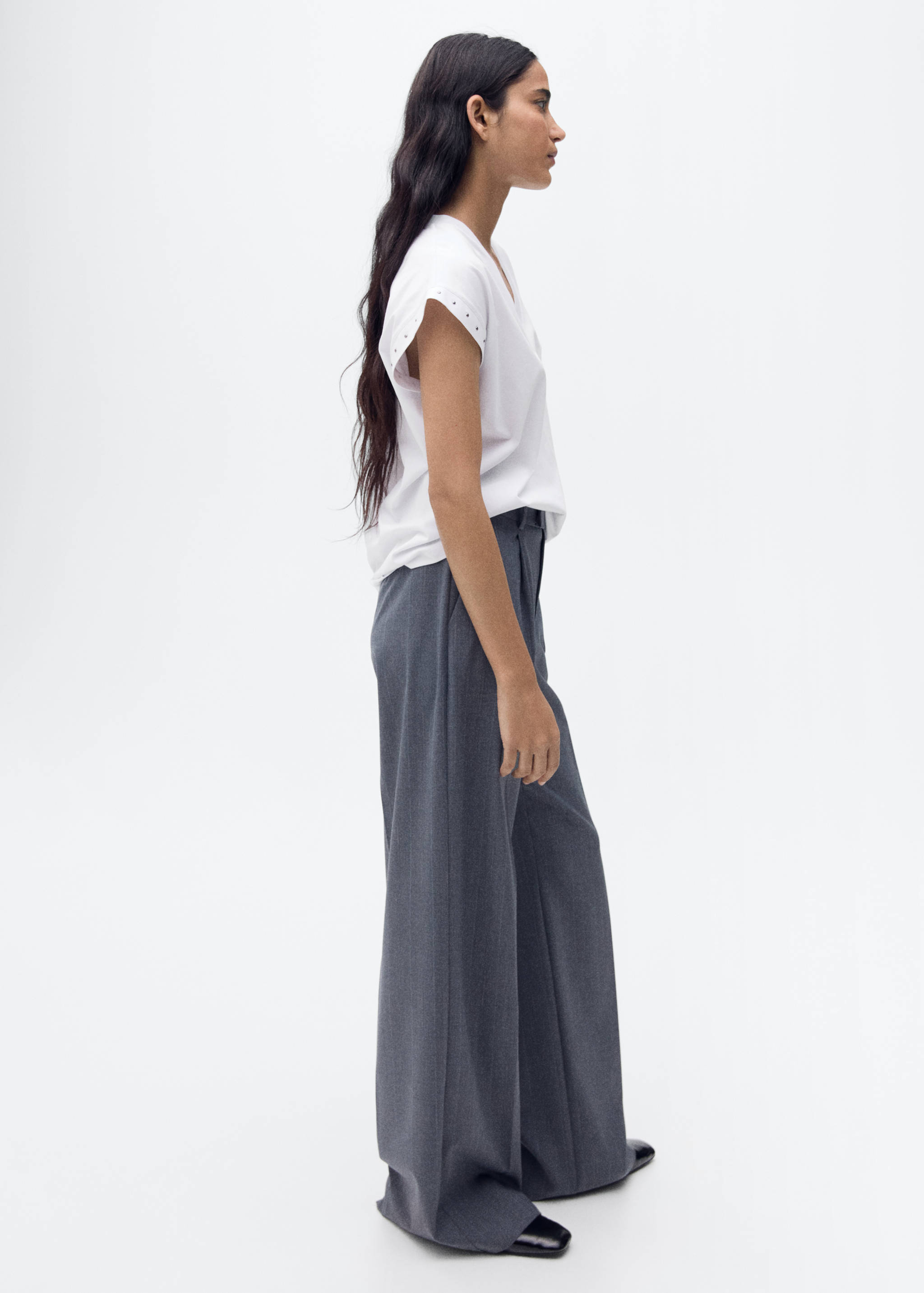 Studded V-neck t-shirt - Details of the article 1