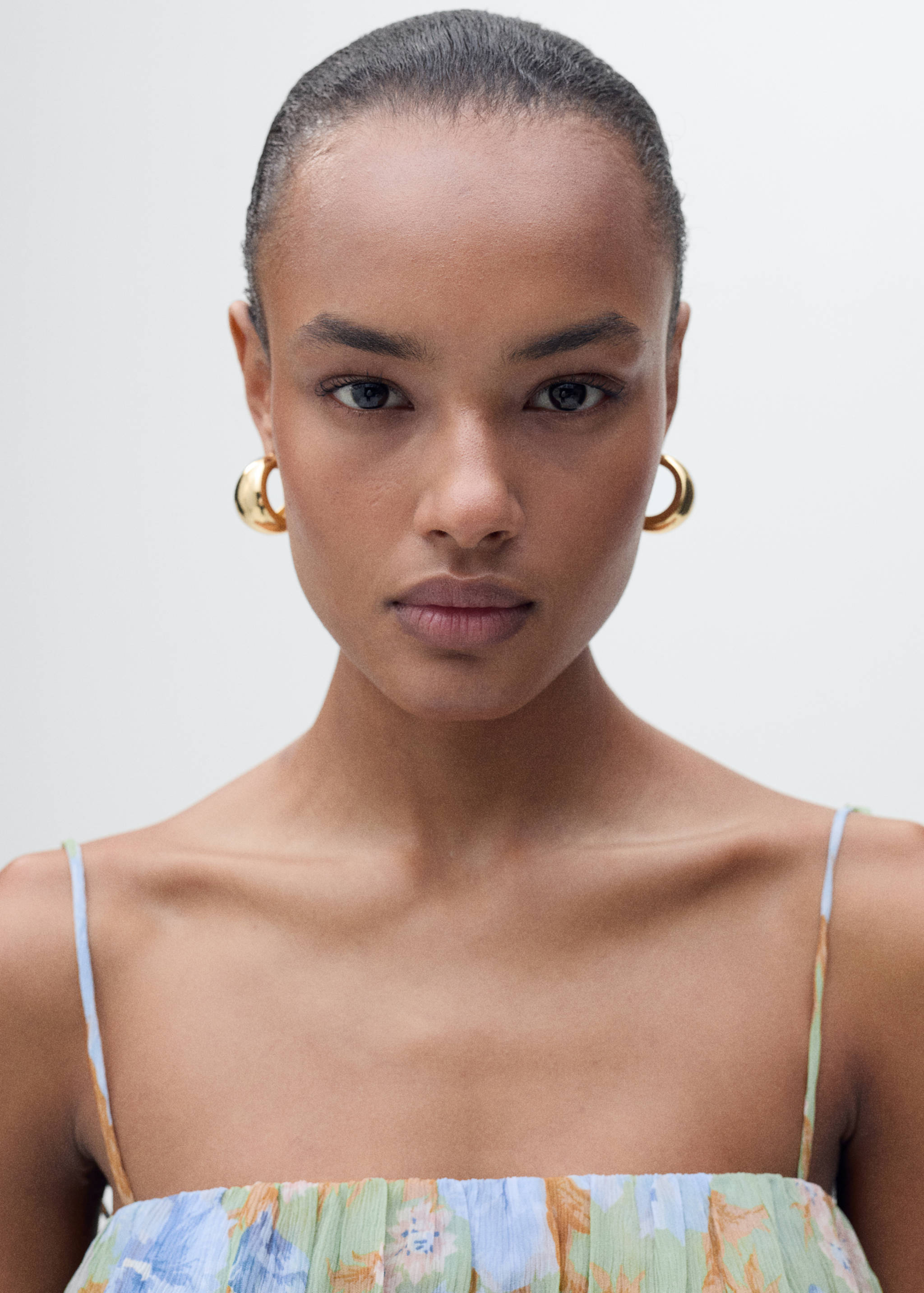 Floral-print dress with gathered waist - Details of the article 1