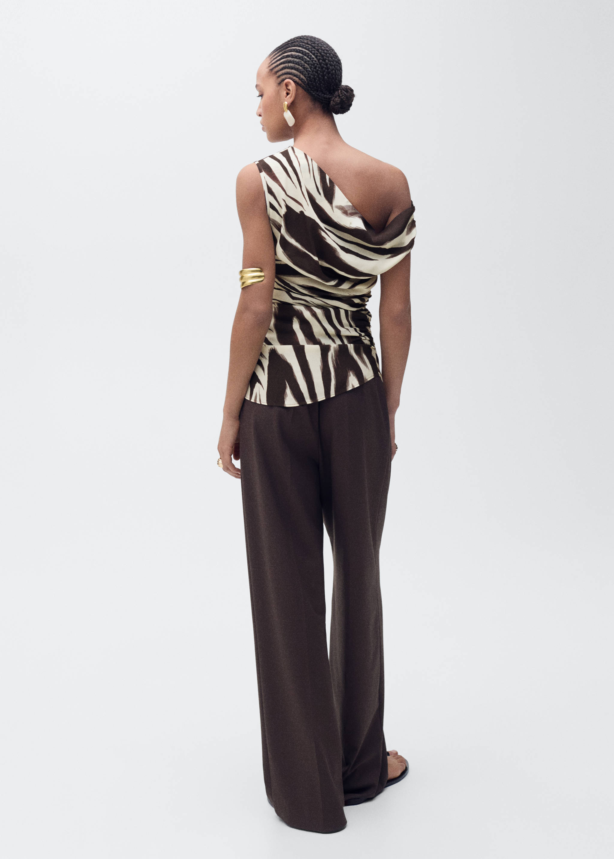 Zebra-print draped blouse - Reverse of the article