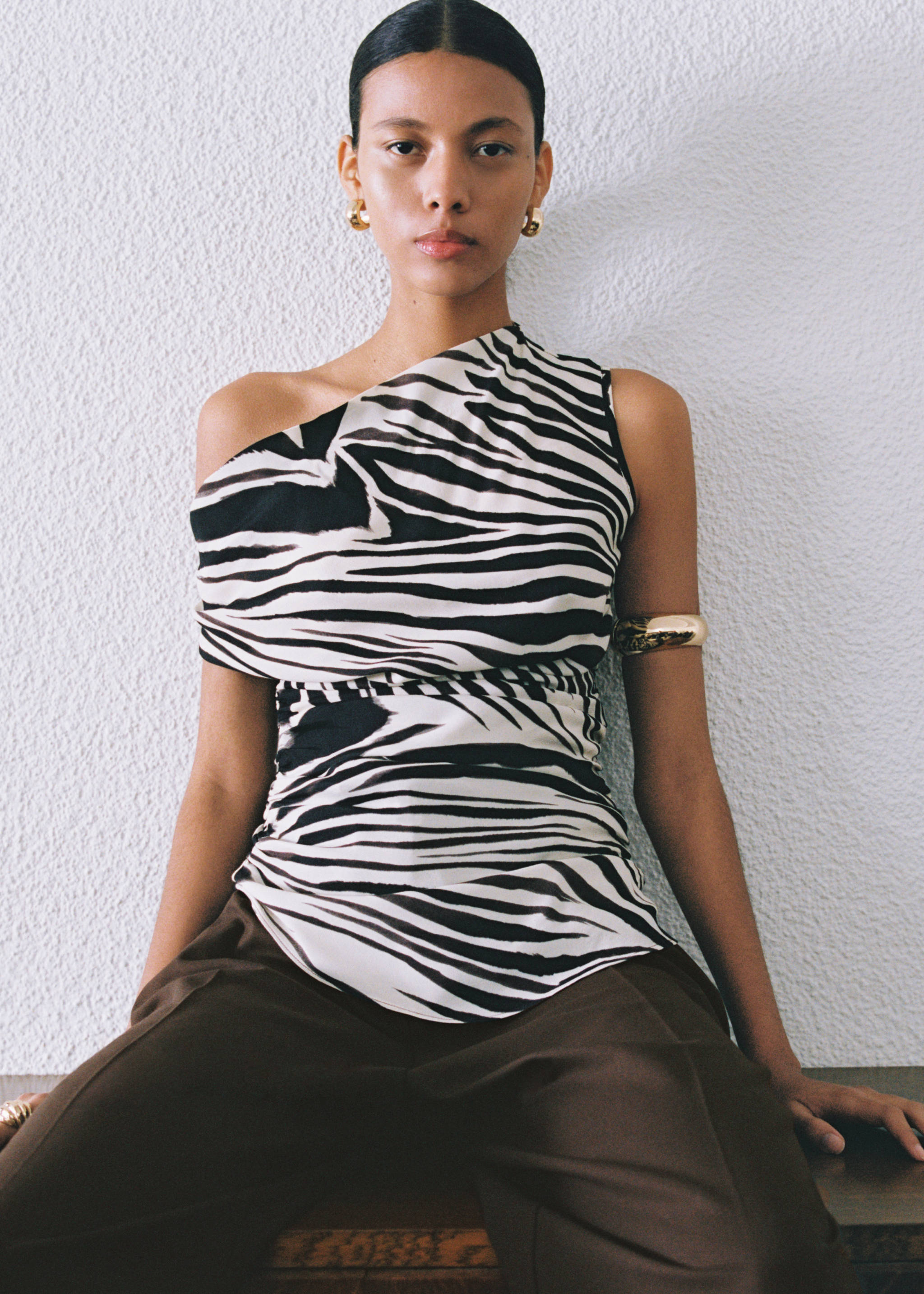 Zebra-print draped blouse - Details of the article 6