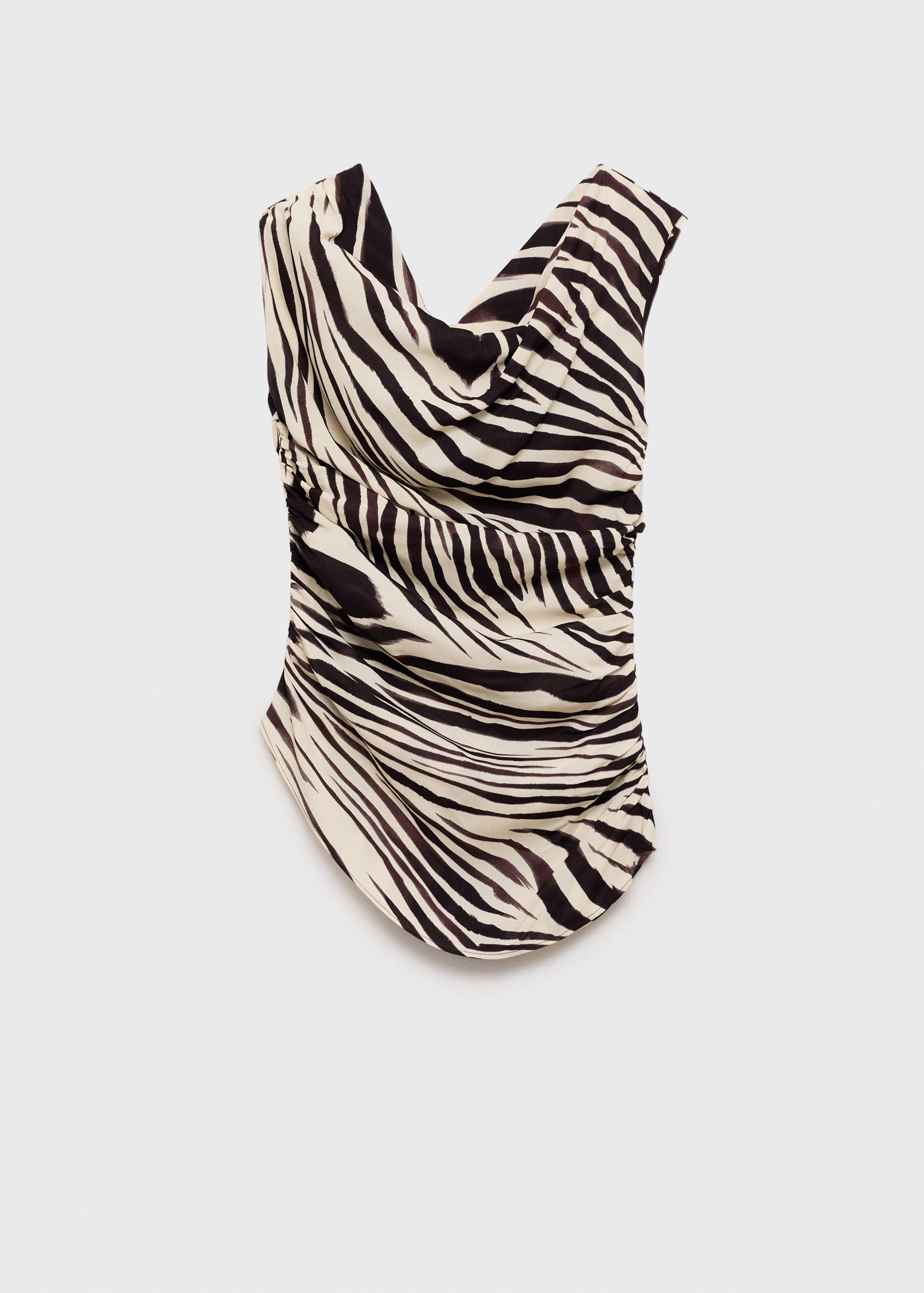 Zebra-print draped blouse - Article without model