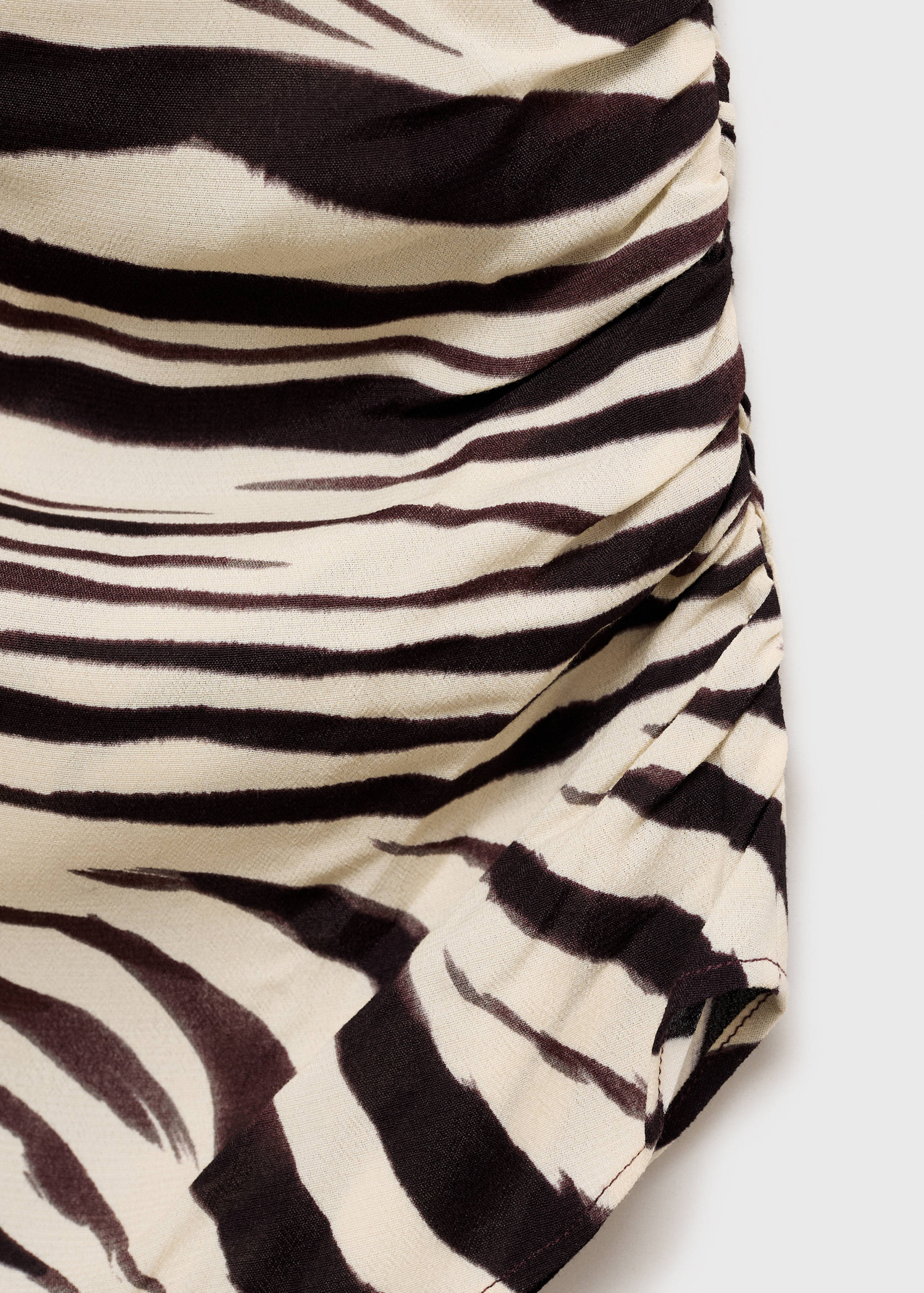 Zebra-print draped blouse - Details of the article 0