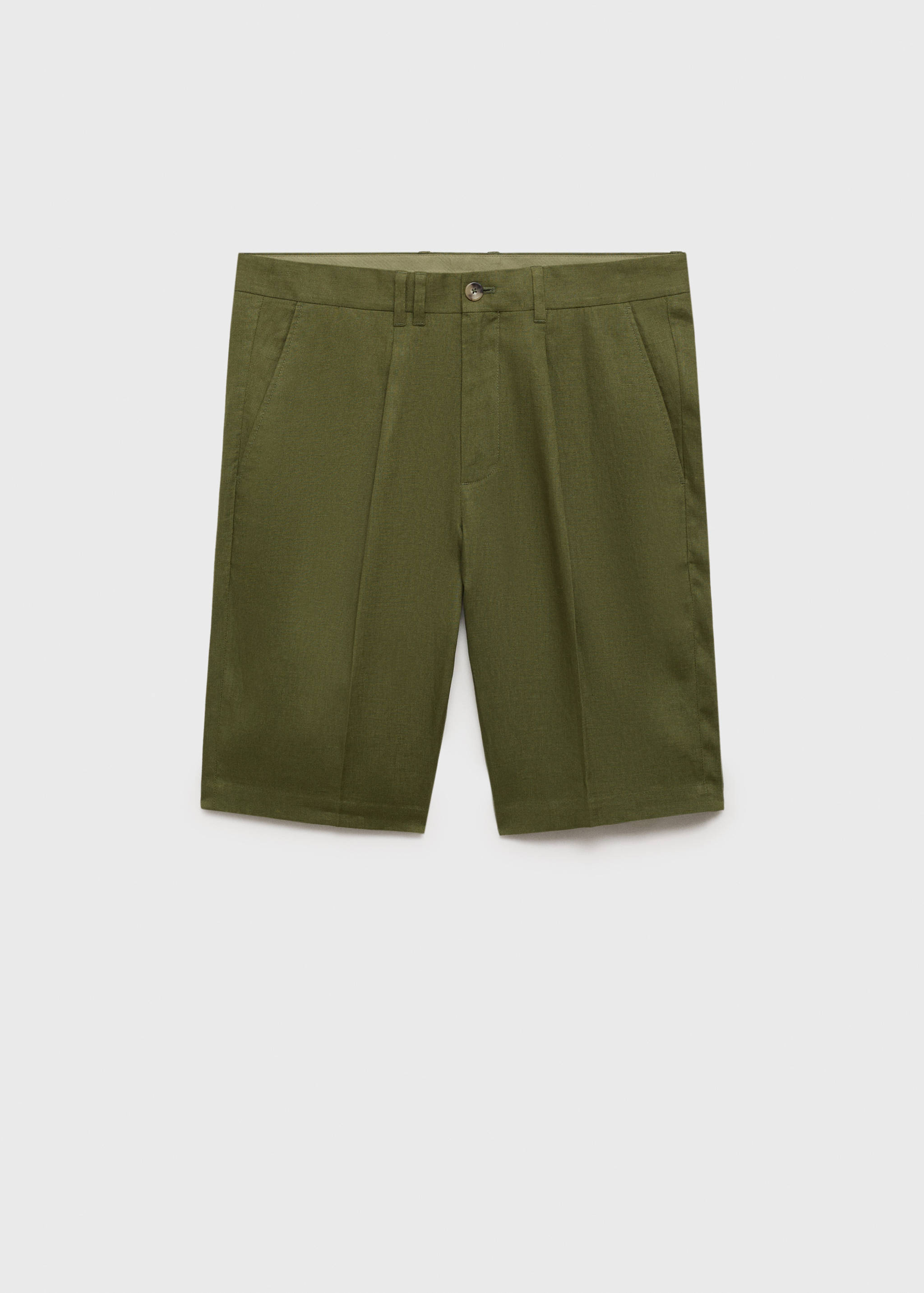100% linen bermuda shorts with pleats - Article without model