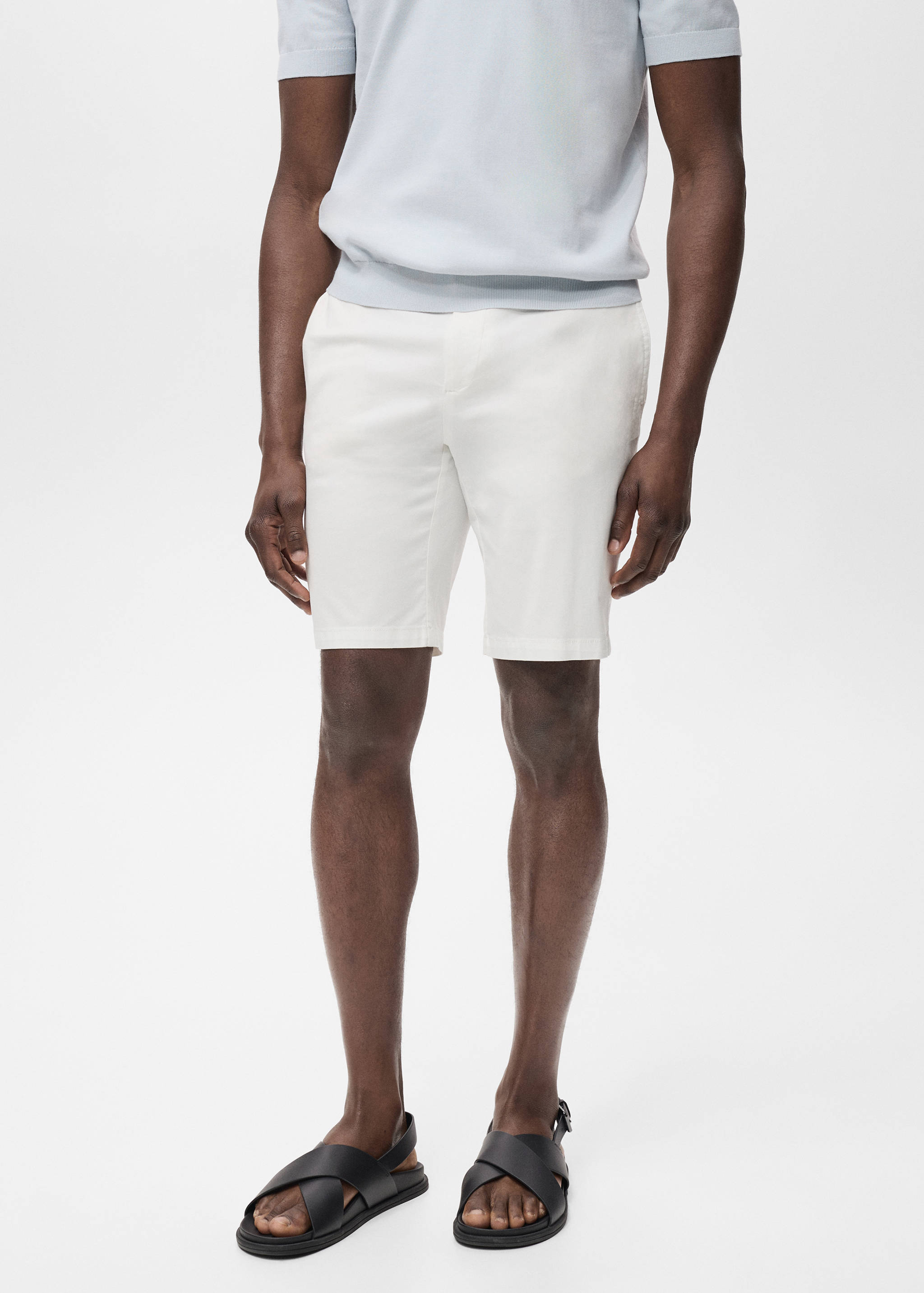 Slim-fit chino cotton bermuda shorts - Medium plane