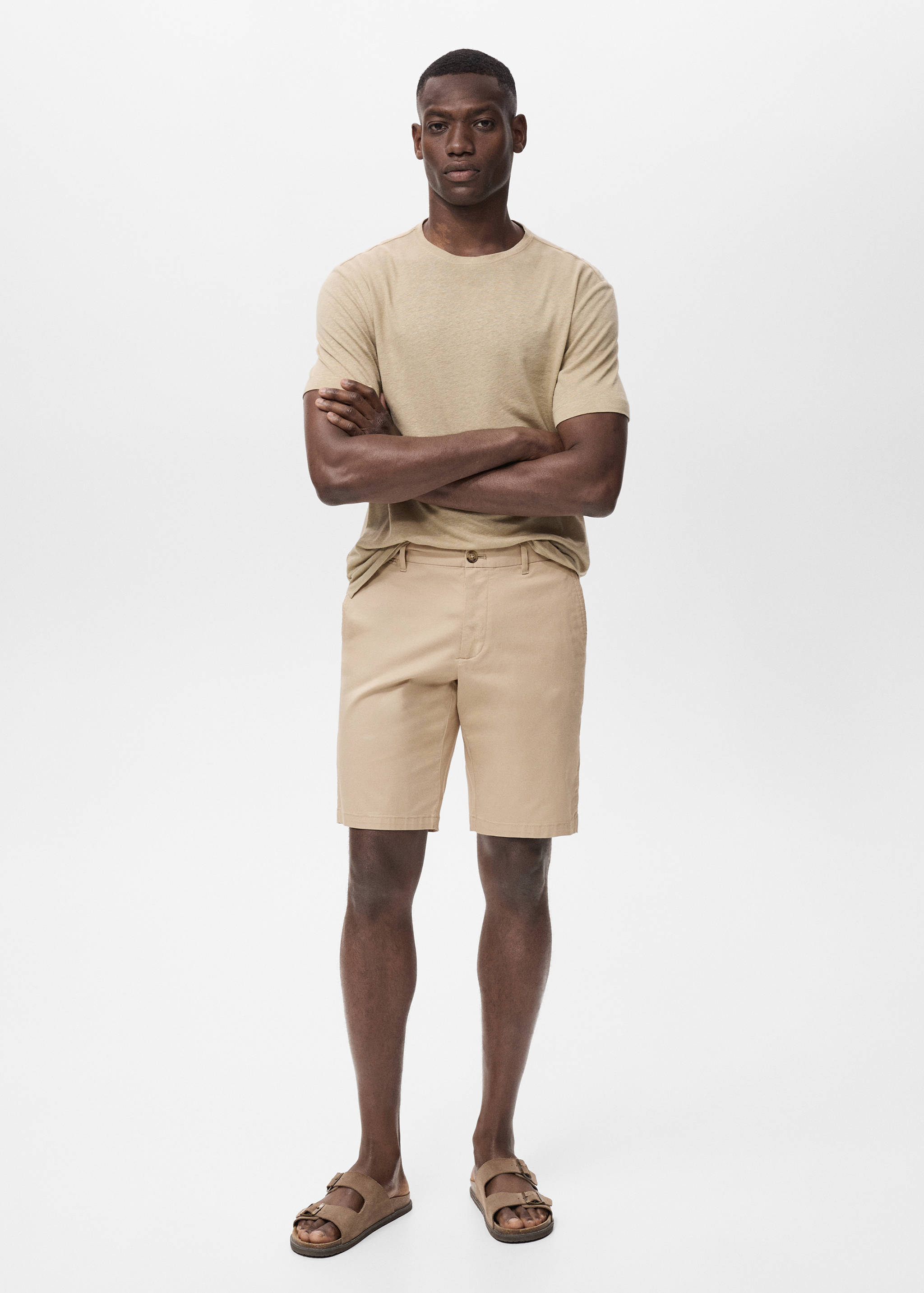 Slim-fit chino cotton bermuda shorts - General plane