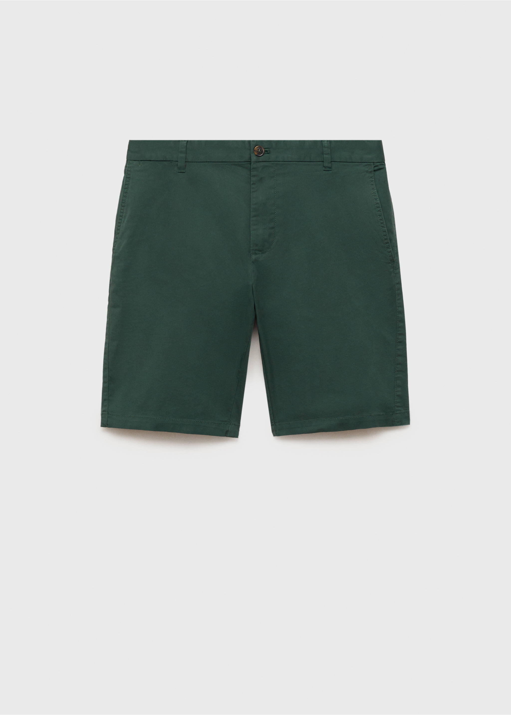 Slim-fit chino cotton bermuda shorts - Article without model, Dark Green. Ref: 87045918-00.
