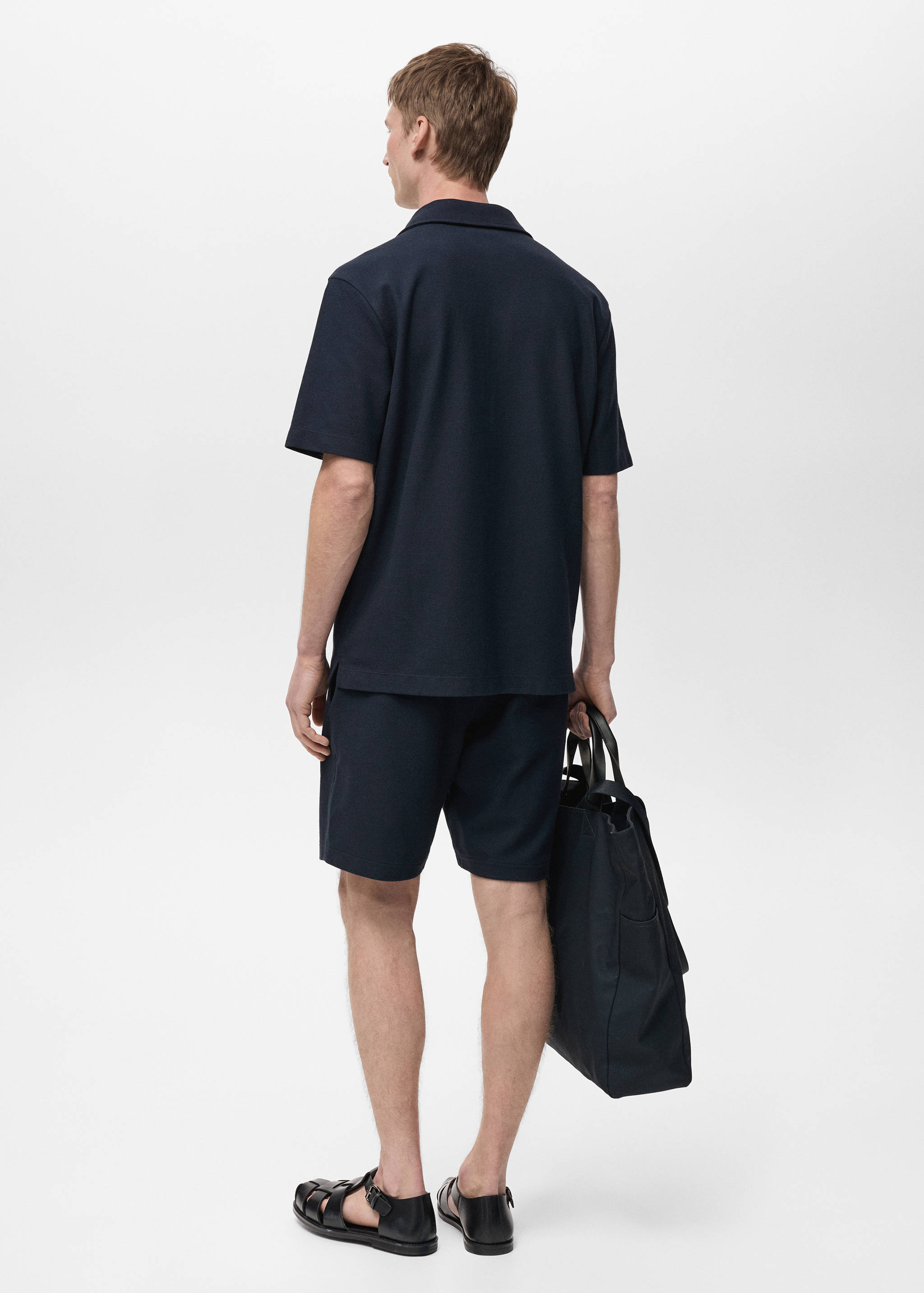 Structured knitted shirt - Reverse of the article