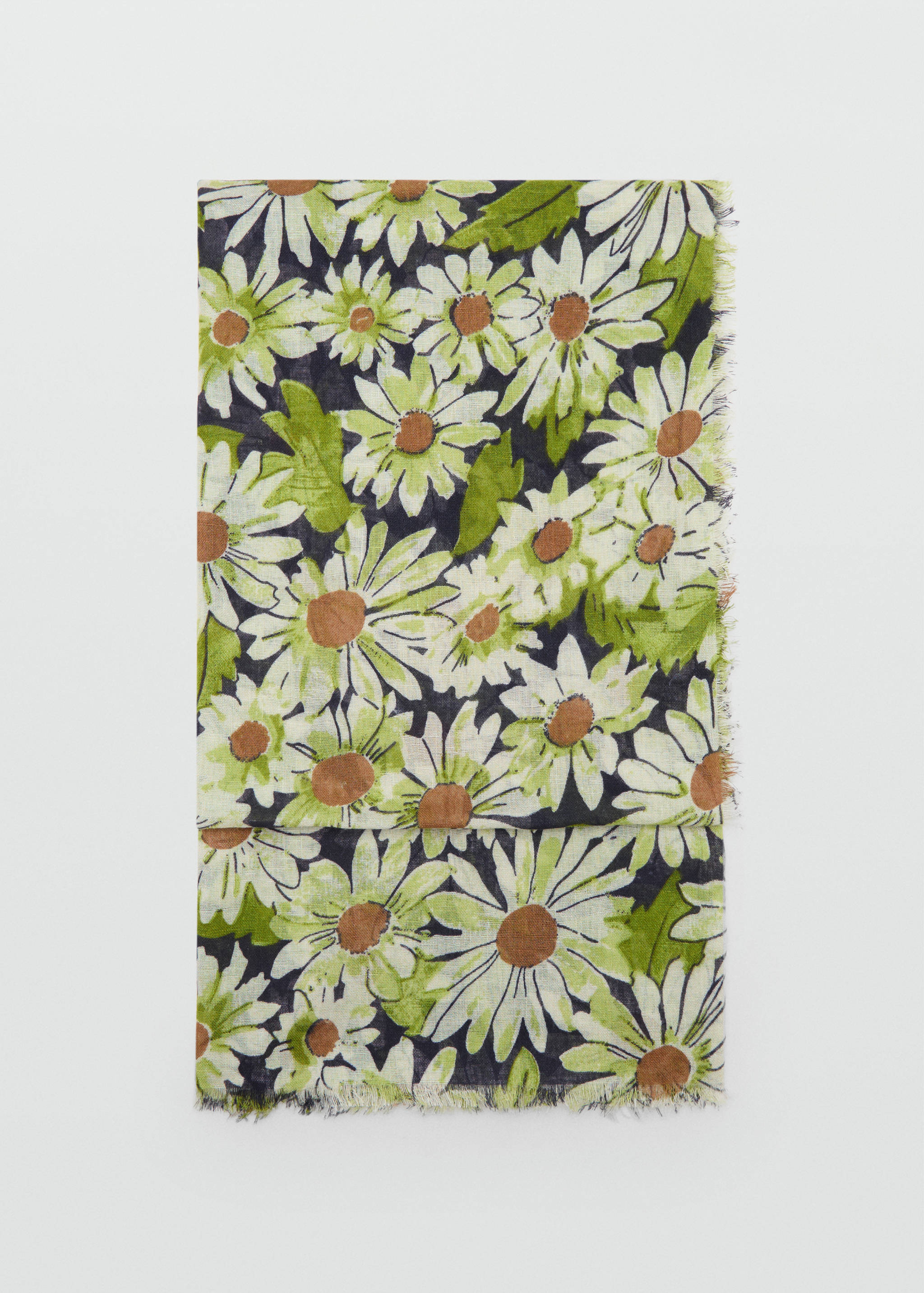 Floral linen-blend scarf - Article without model