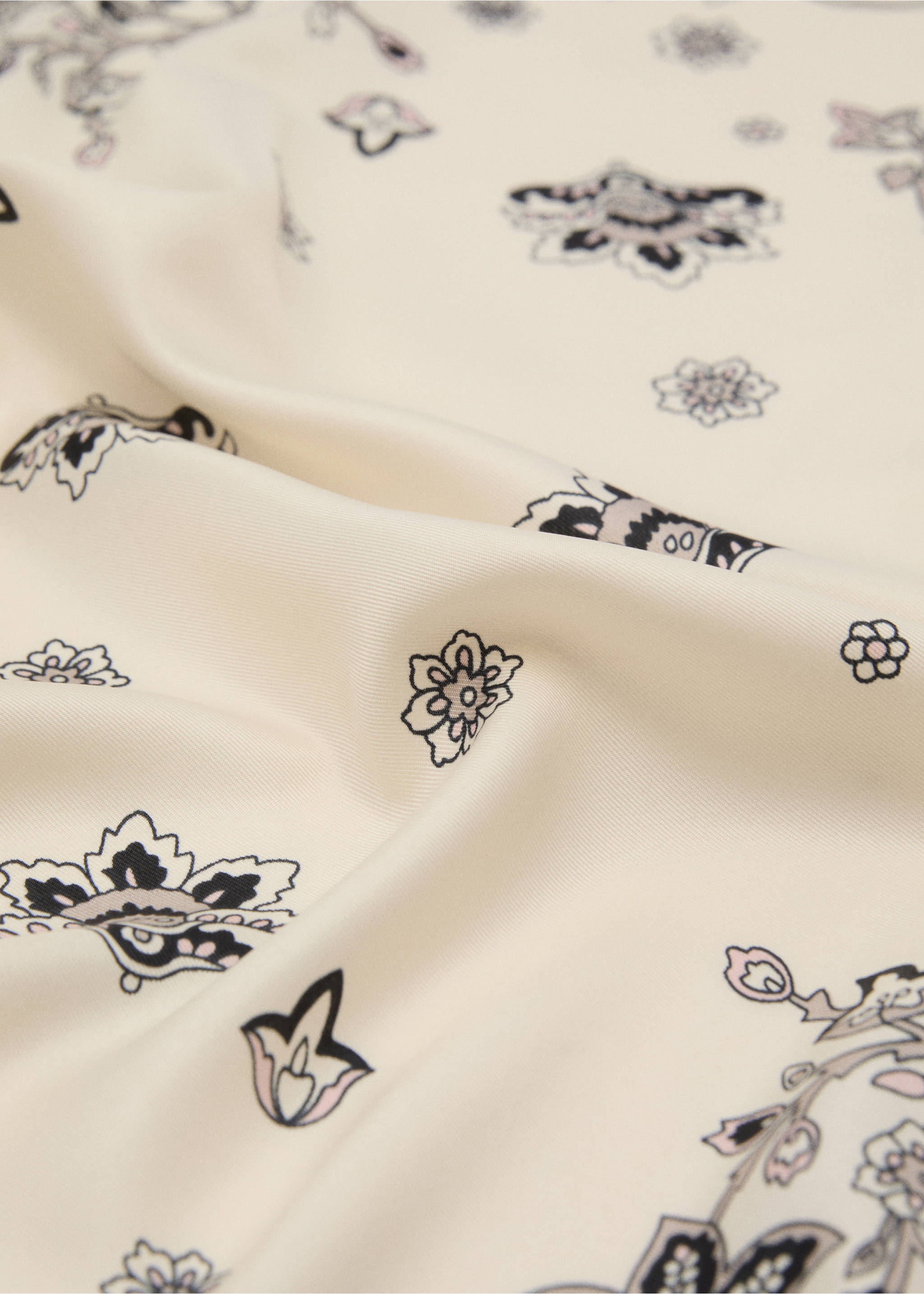 Paisley print scarf - Medium plane, Ecru. Ref: 87045928-00.