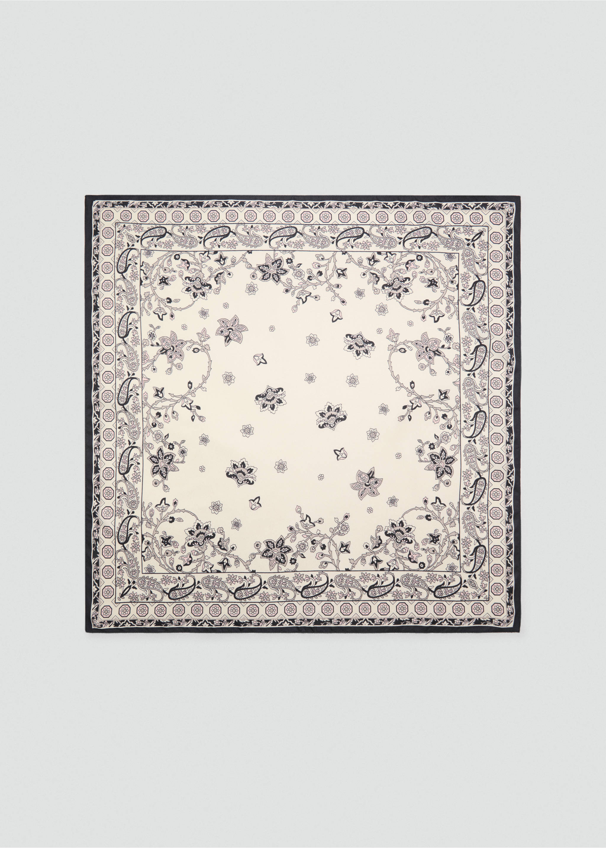 Paisley print scarf - Article without model, Ecru. Ref: 87045928-00.