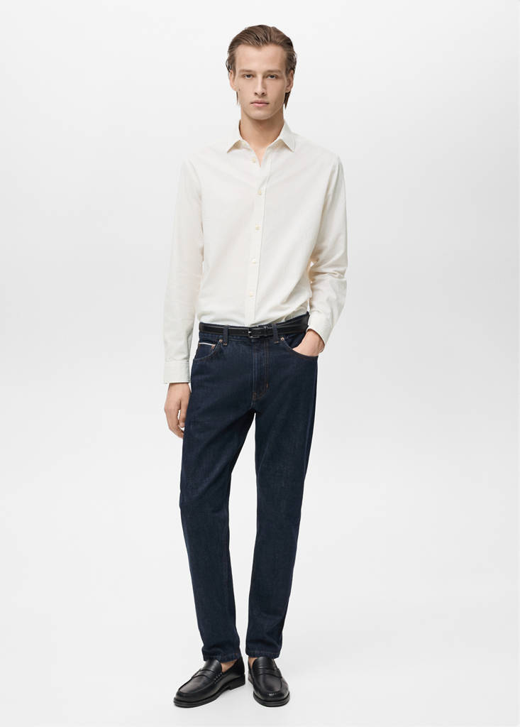 Striped seersucker shirt — Sand