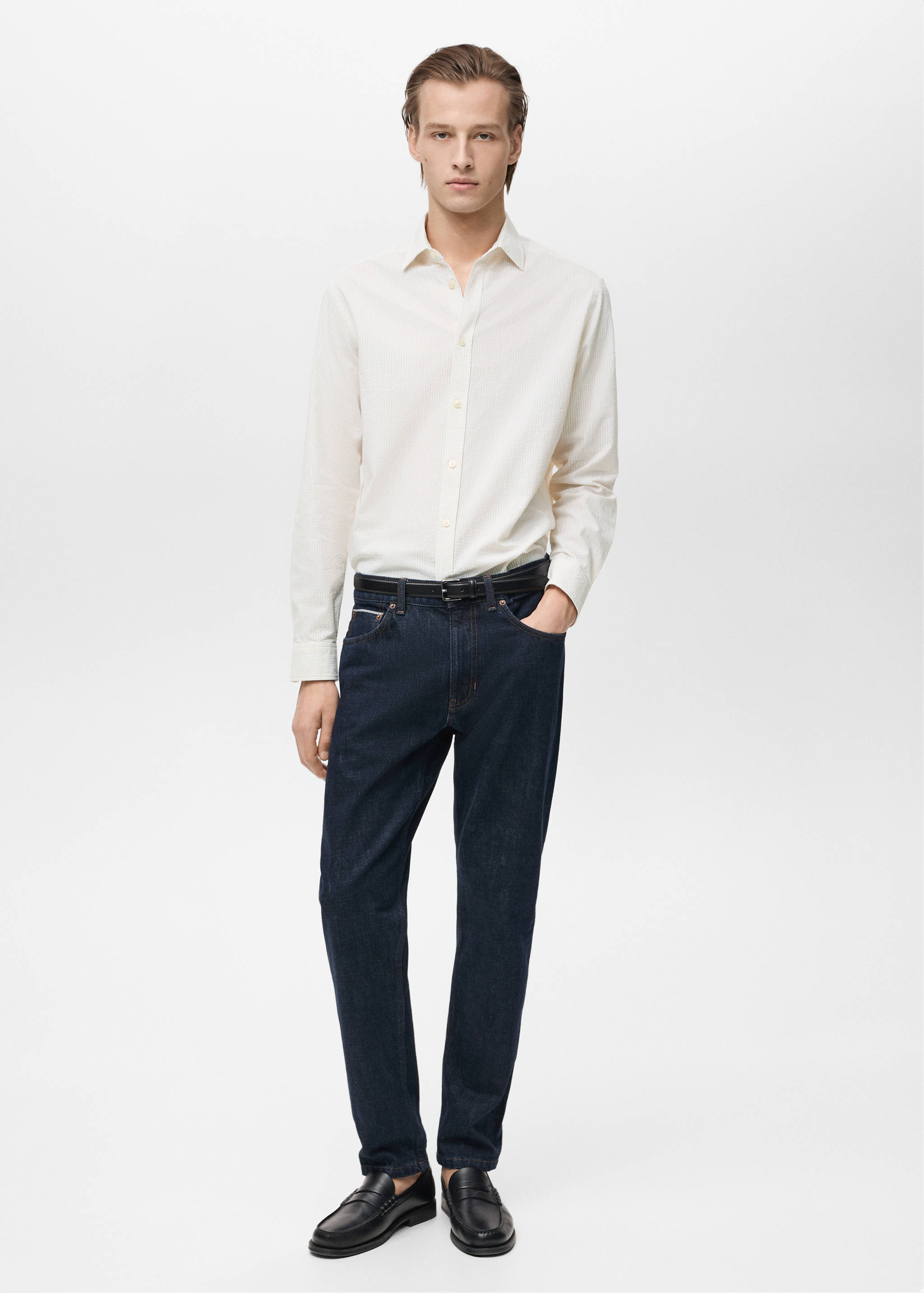 Striped seersucker shirt - General plane