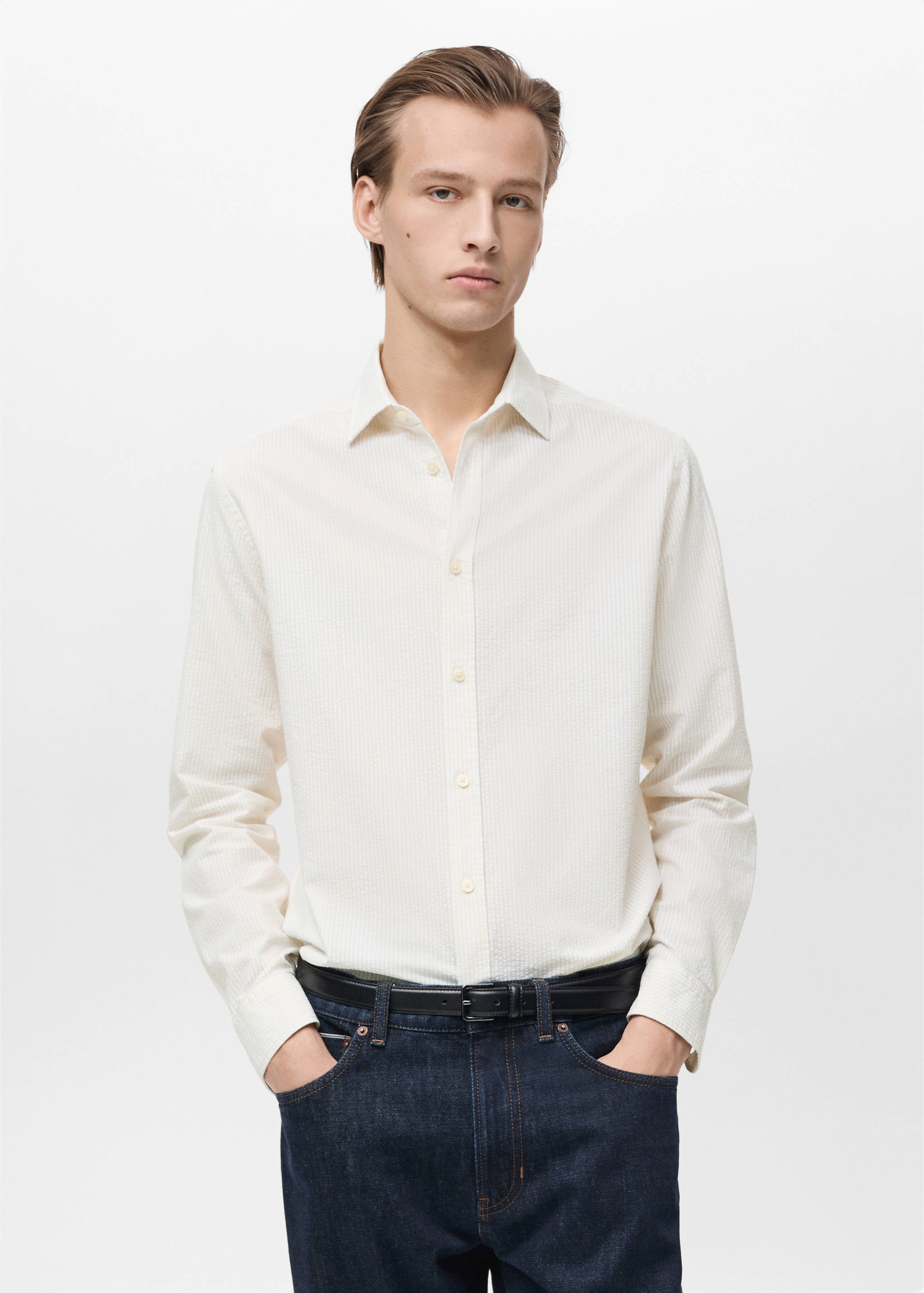 Striped seersucker shirt - Medium plane