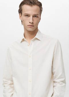 Striped seersucker shirt — Sand 4